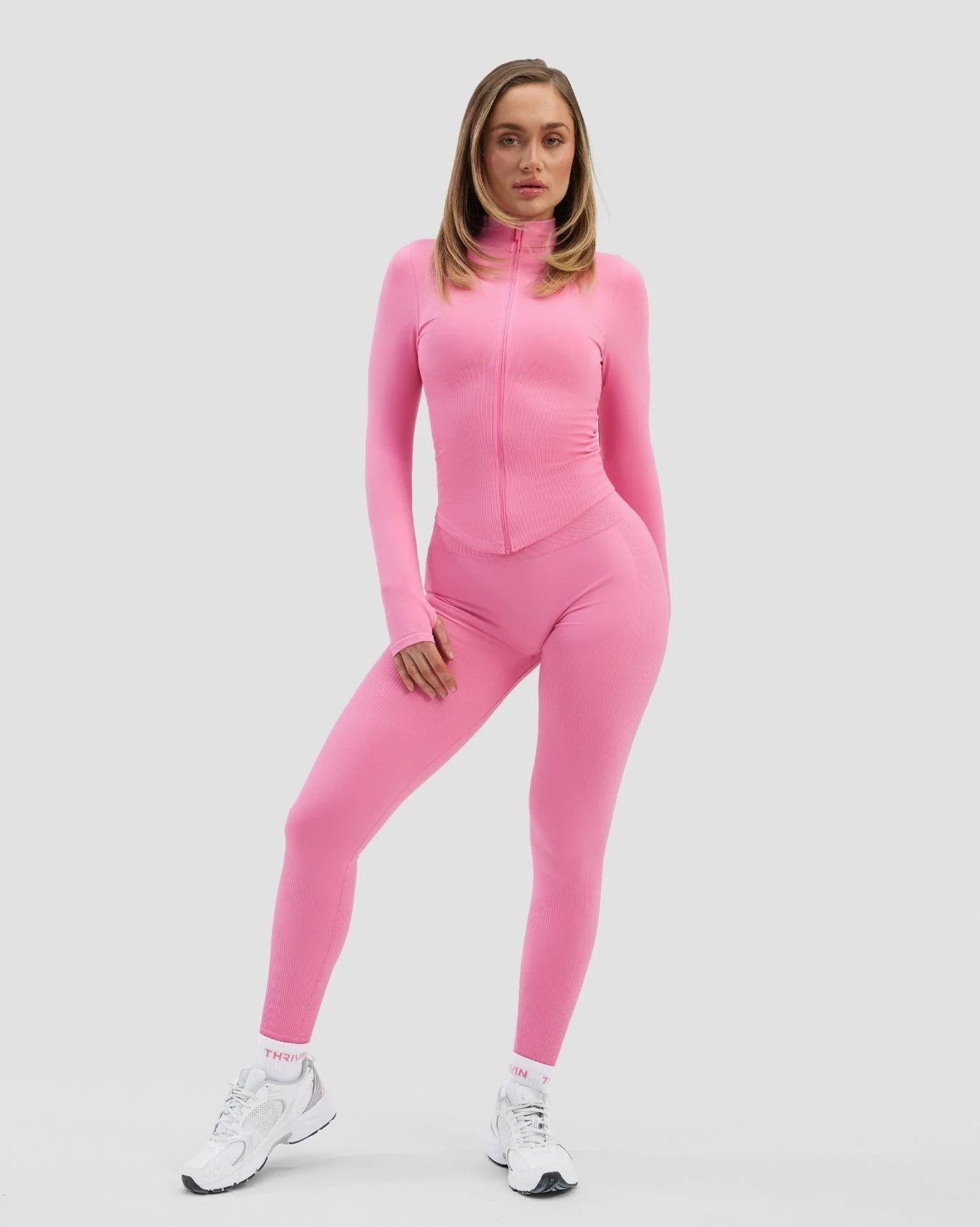 Elevate™ Compression Long Sleeve Jacket | Bubble Pink - Image 5
