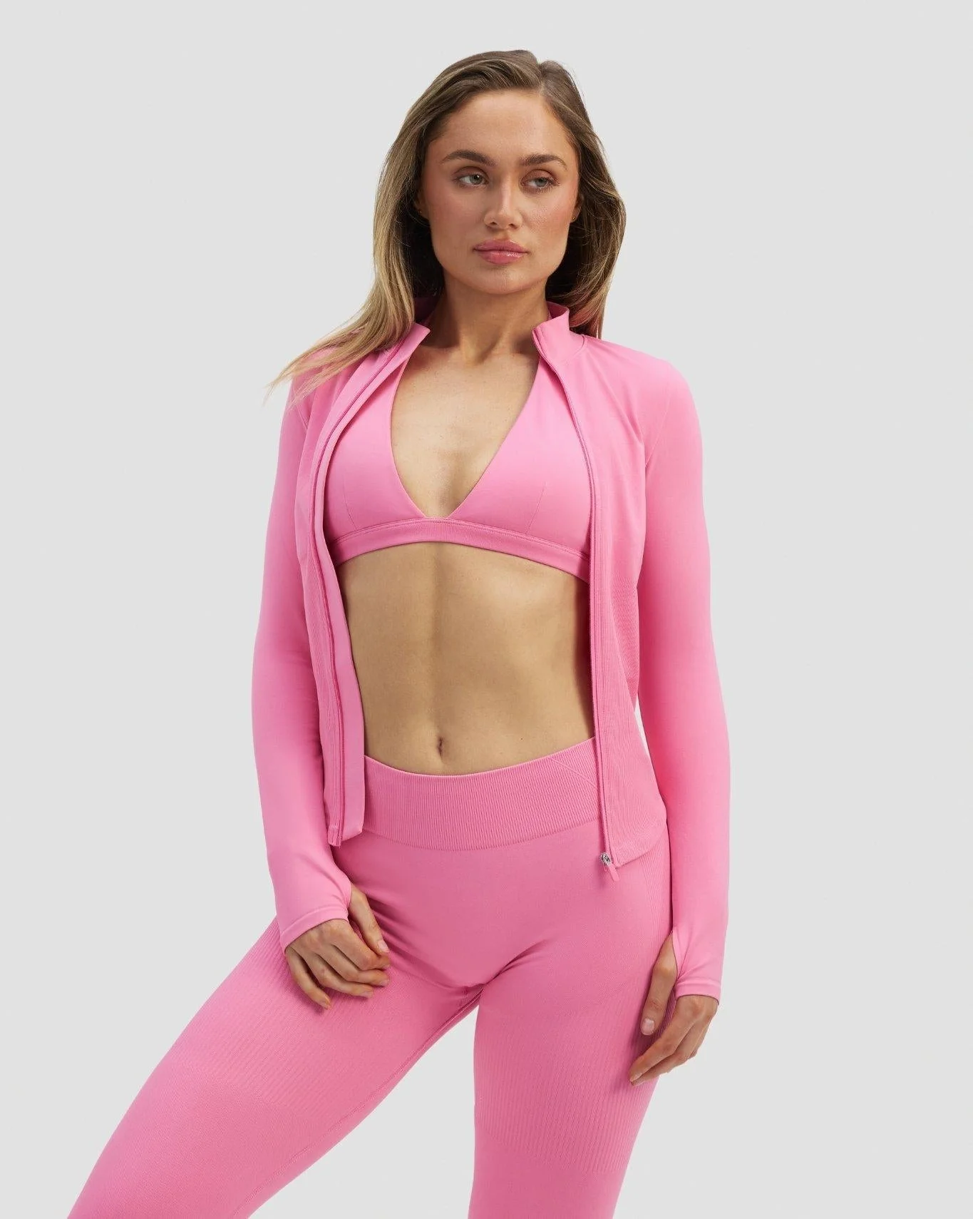 Elevate™ Compression Long Sleeve Jacket | Bubble Pink - Image 6