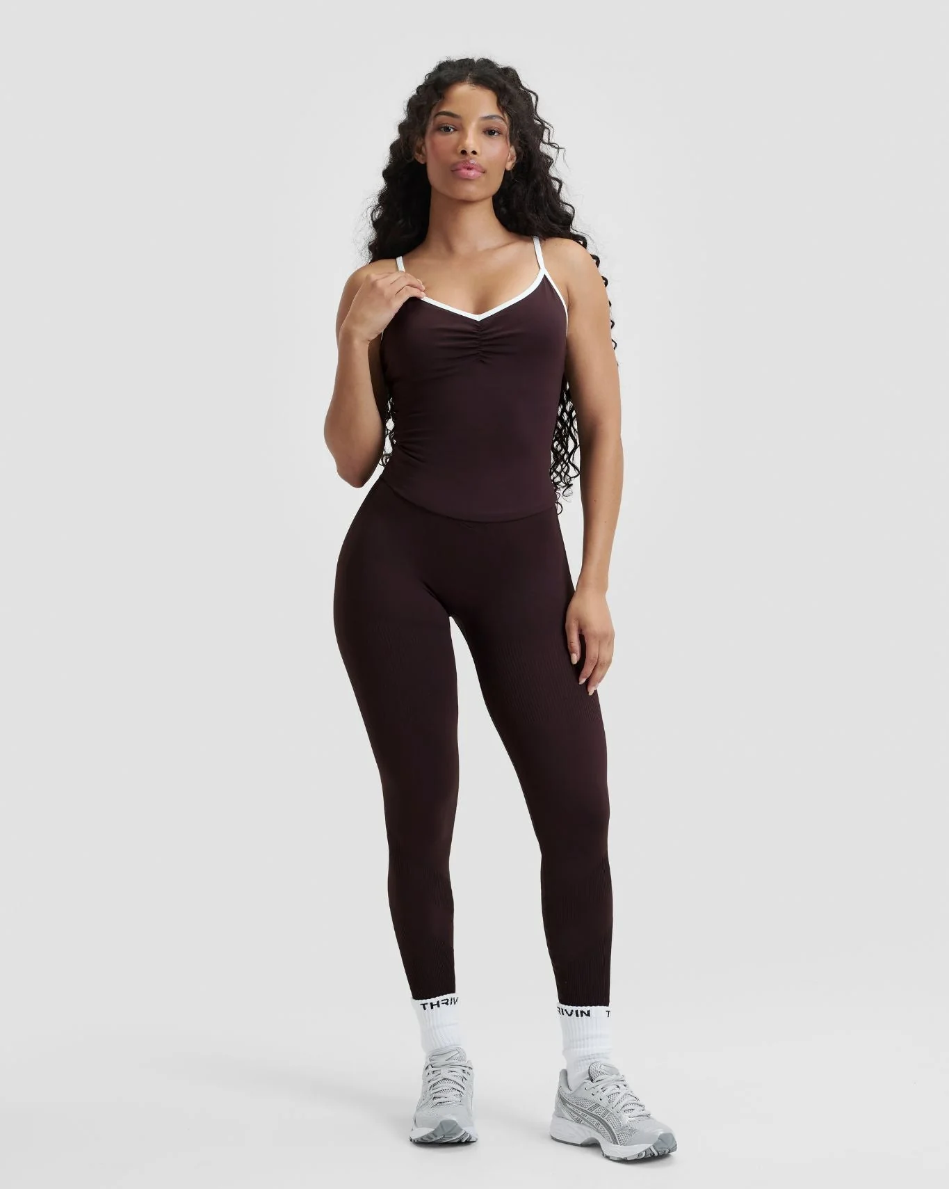 Elevate™ Outline Cross Back Tank Top | Coffee - Image 3