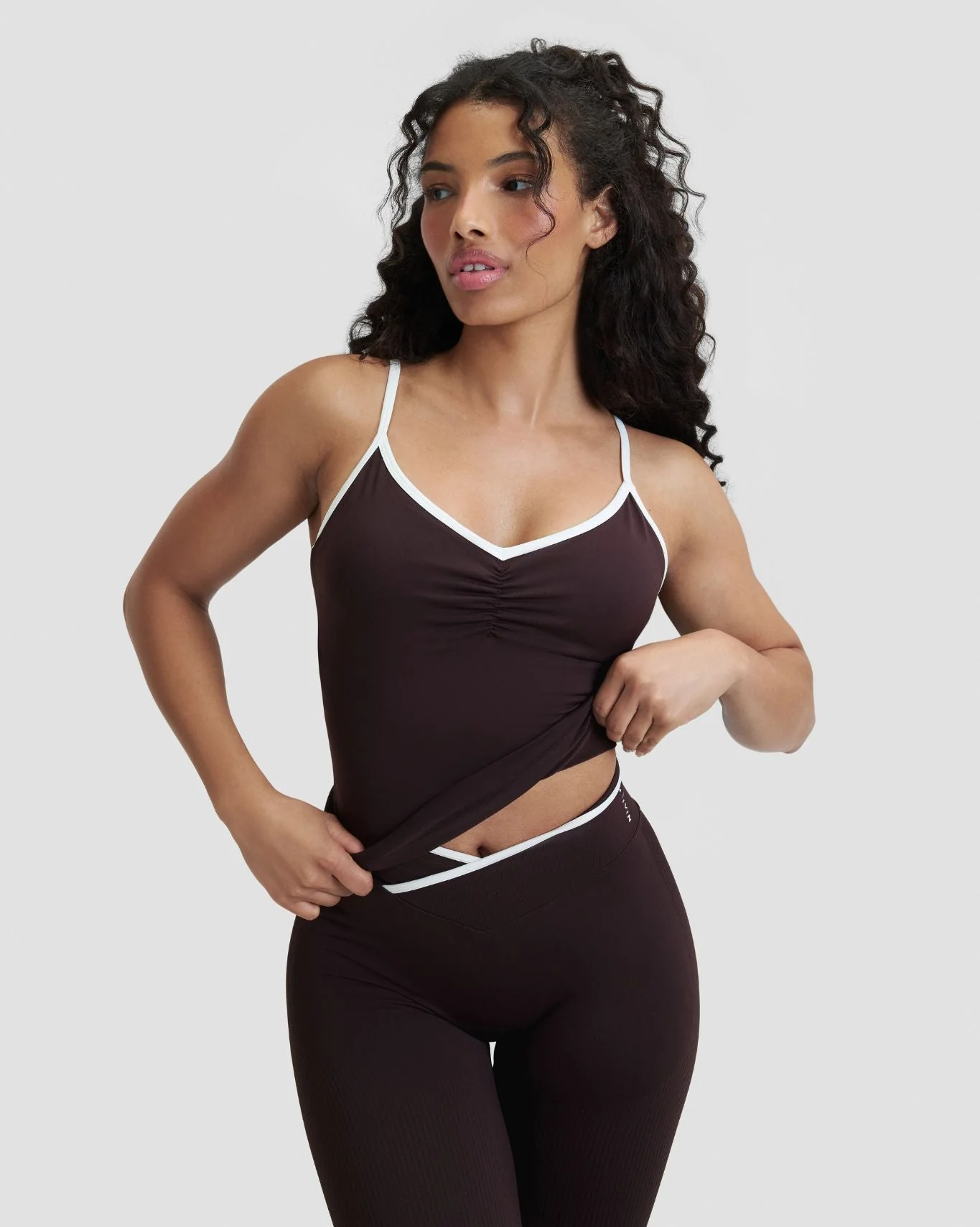 Elevate™ Outline Cross Back Tank Top | Coffee - Image 6