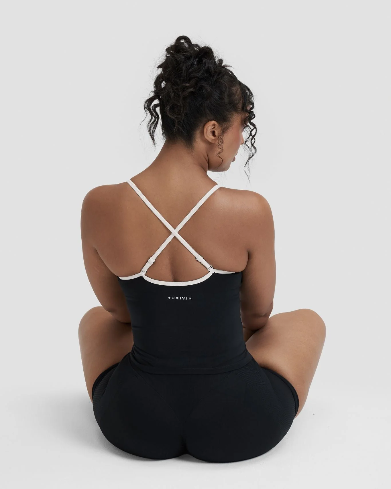 Elevate™ Outline Cross Back Tank Top | Night Black - Image 6