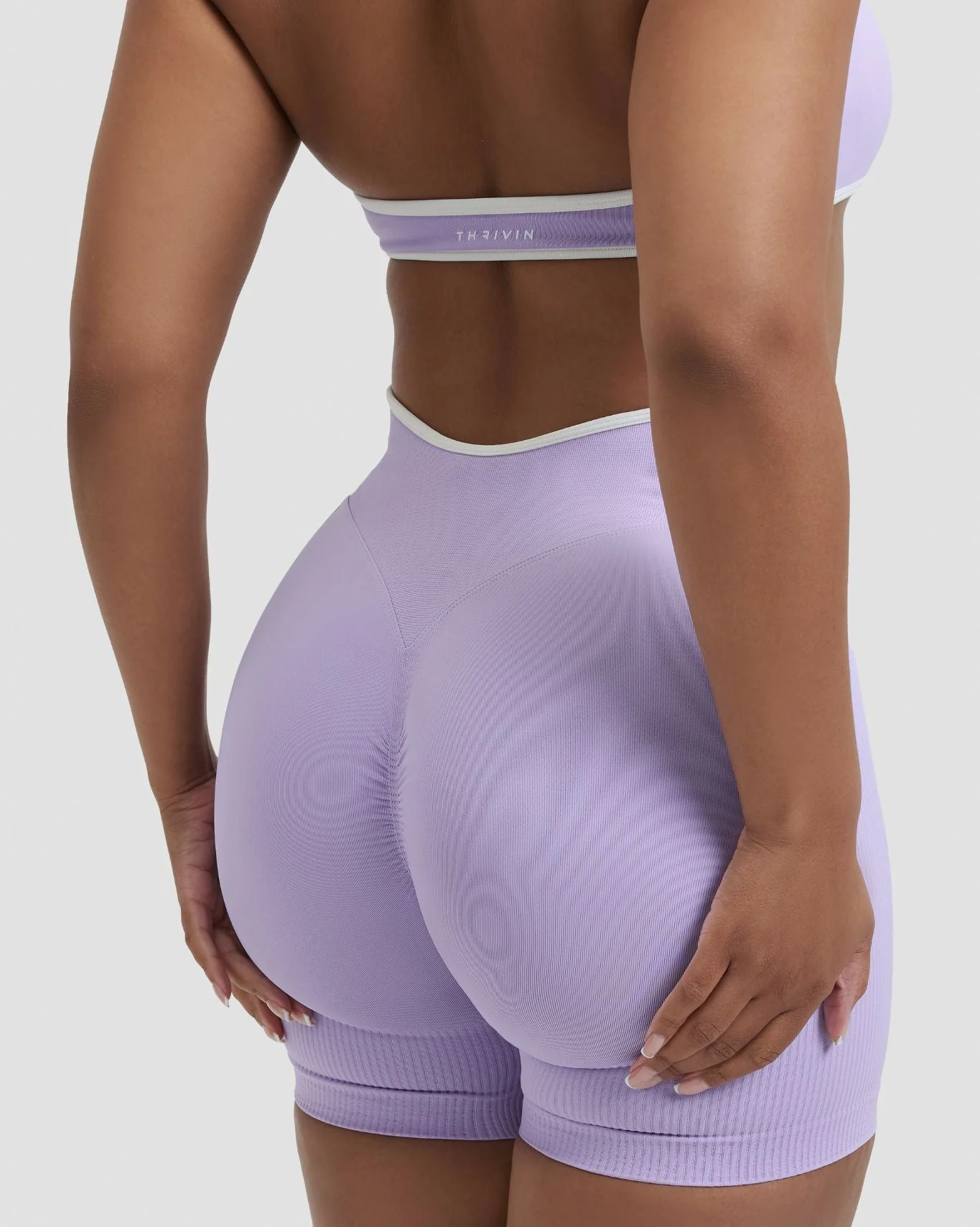 Elevate™ Outline Short Scrunch Shorts | Lilac - Image 3