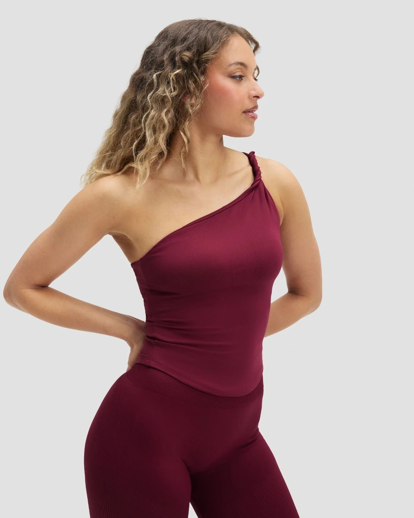 Elevate™ Sculpting Asymmetric Twist Top | Cherry Berry