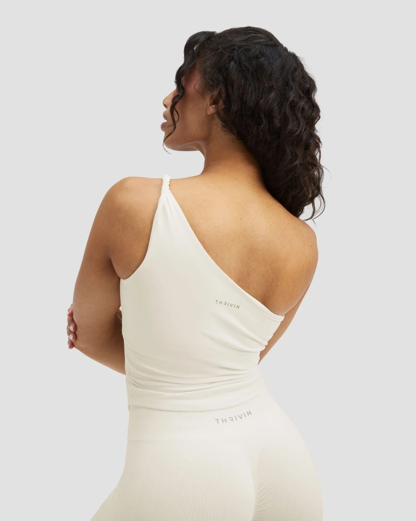 Elevate™ Sculpting Asymmetric Twist Top | Cream - Image 5