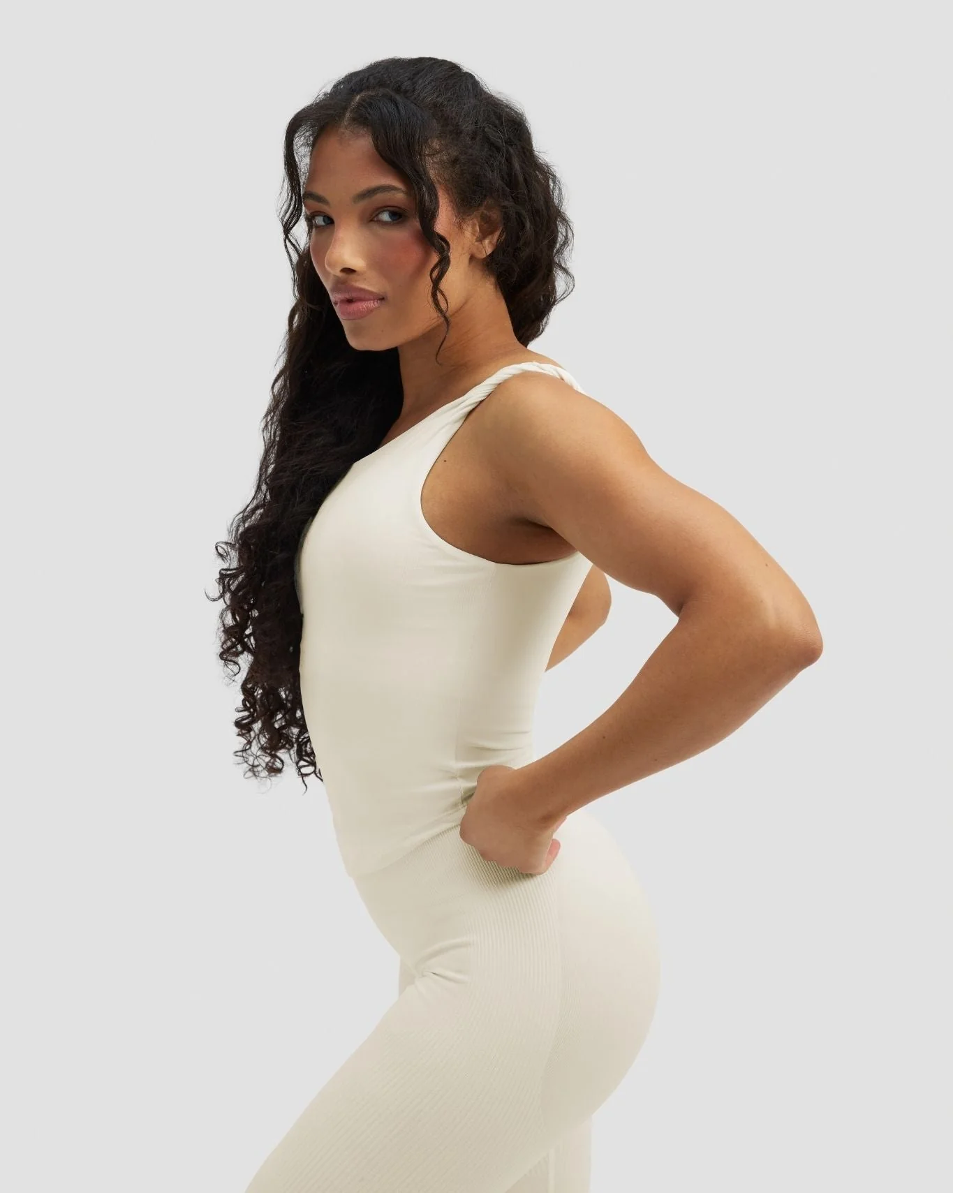 Elevate™ Sculpting Asymmetric Twist Top | Cream - Image 8