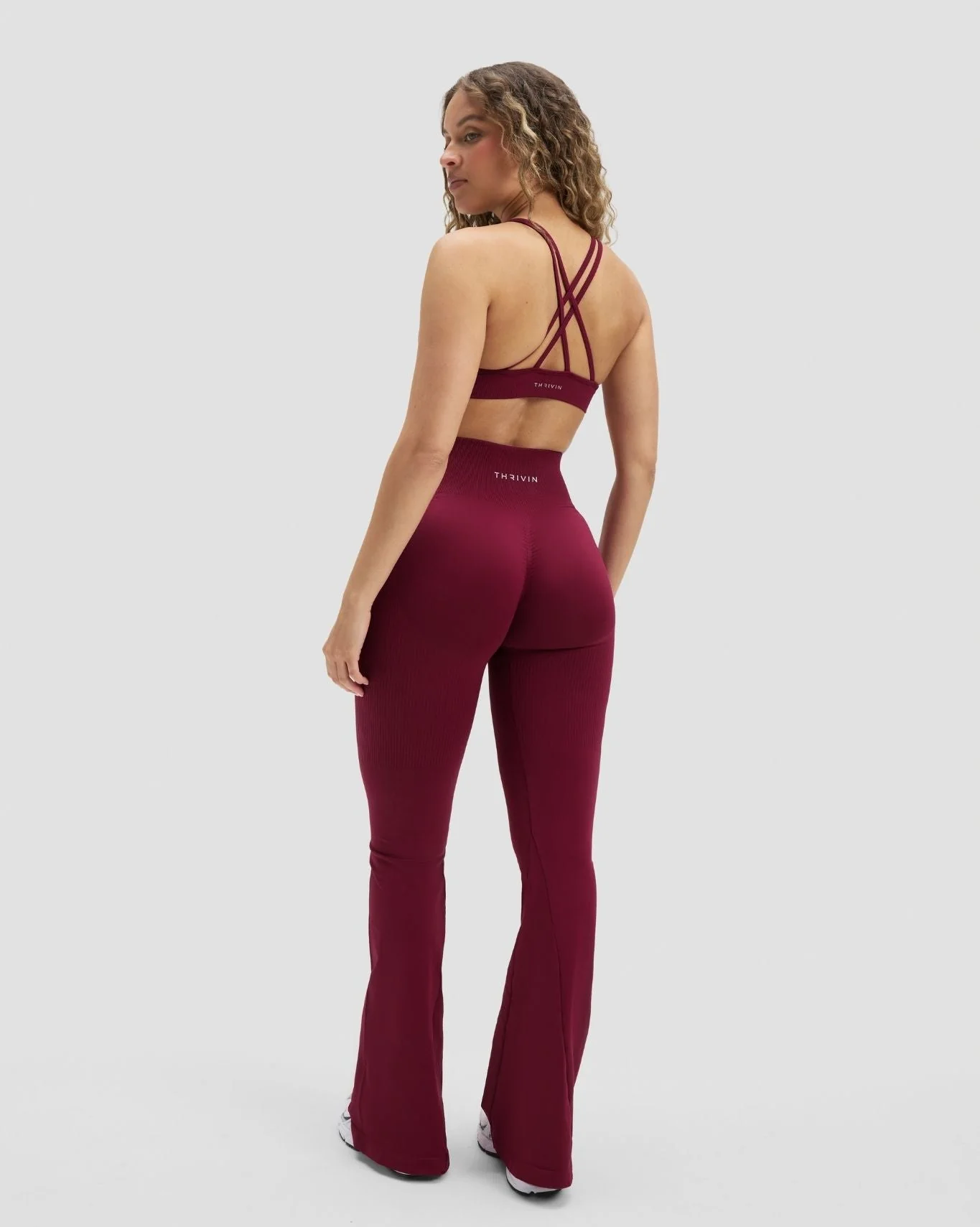 Elevate™ Sculpting High Waist Flare Leggings | Cherry Berry - Image 6