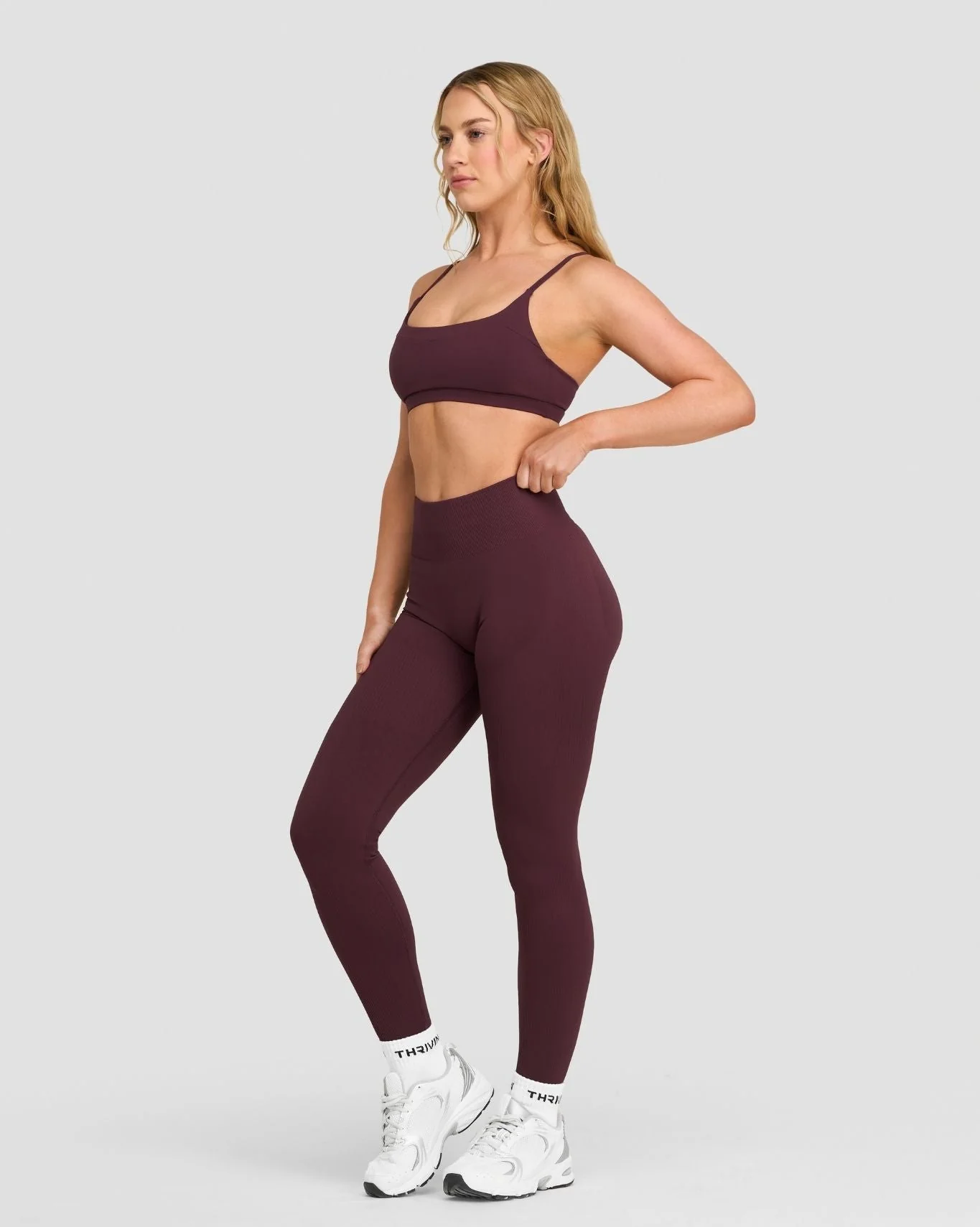 Elevate™ Sculpting High Waist Scrunch Leggings | Dark Mauve - Image 5