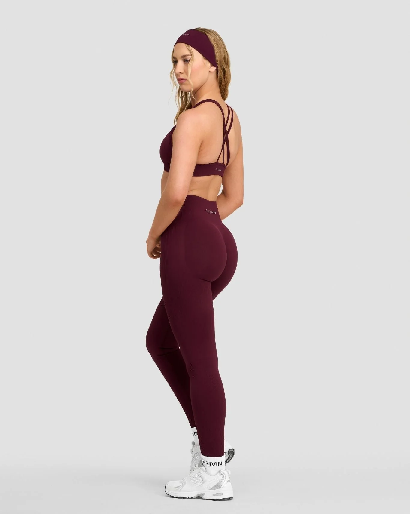 Elevate™ Sculpting High Waist Scrunch Leggings | Merlot - Image 5