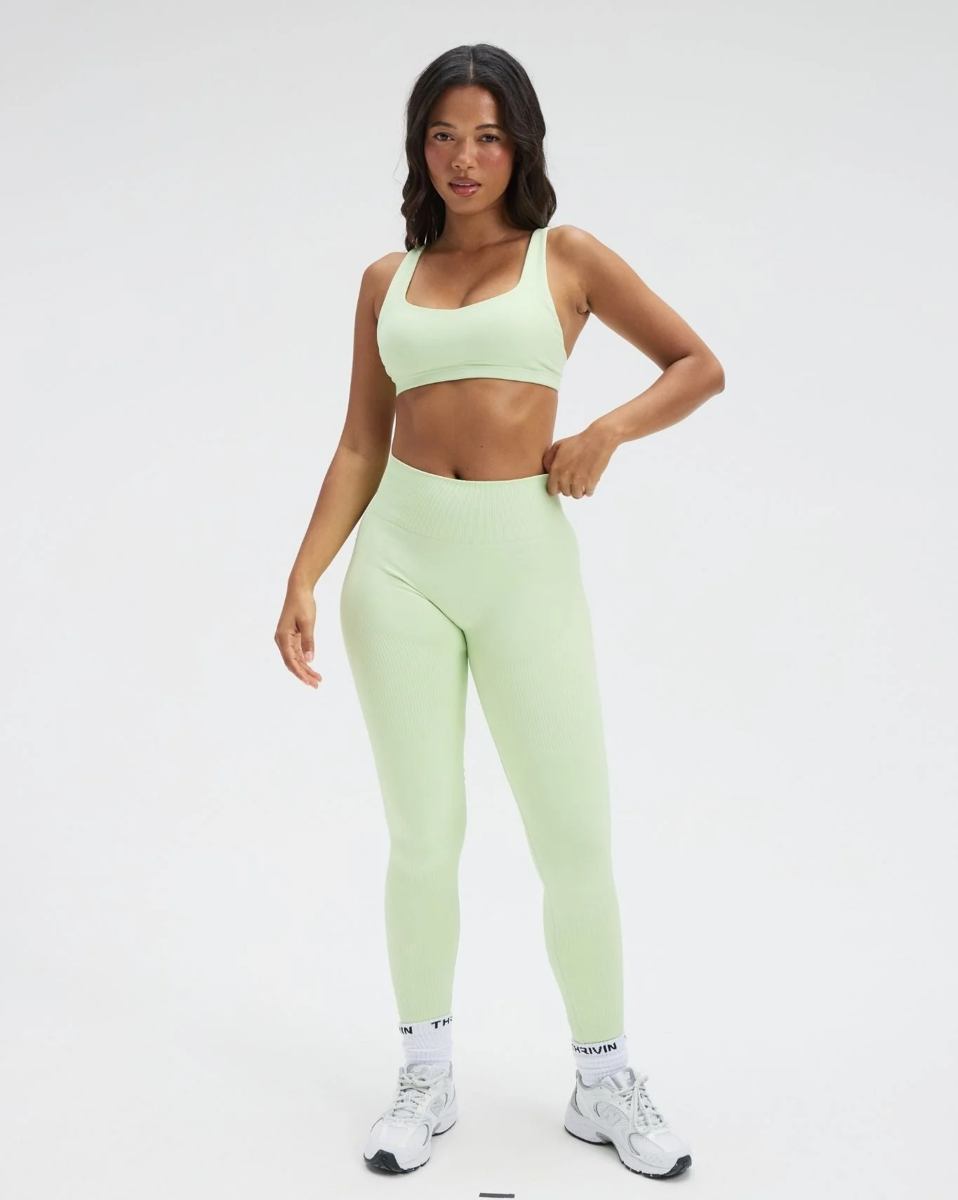 Elevate™ Sculpting High Waist Scrunch Leggings | Pistachio Green - Image 7