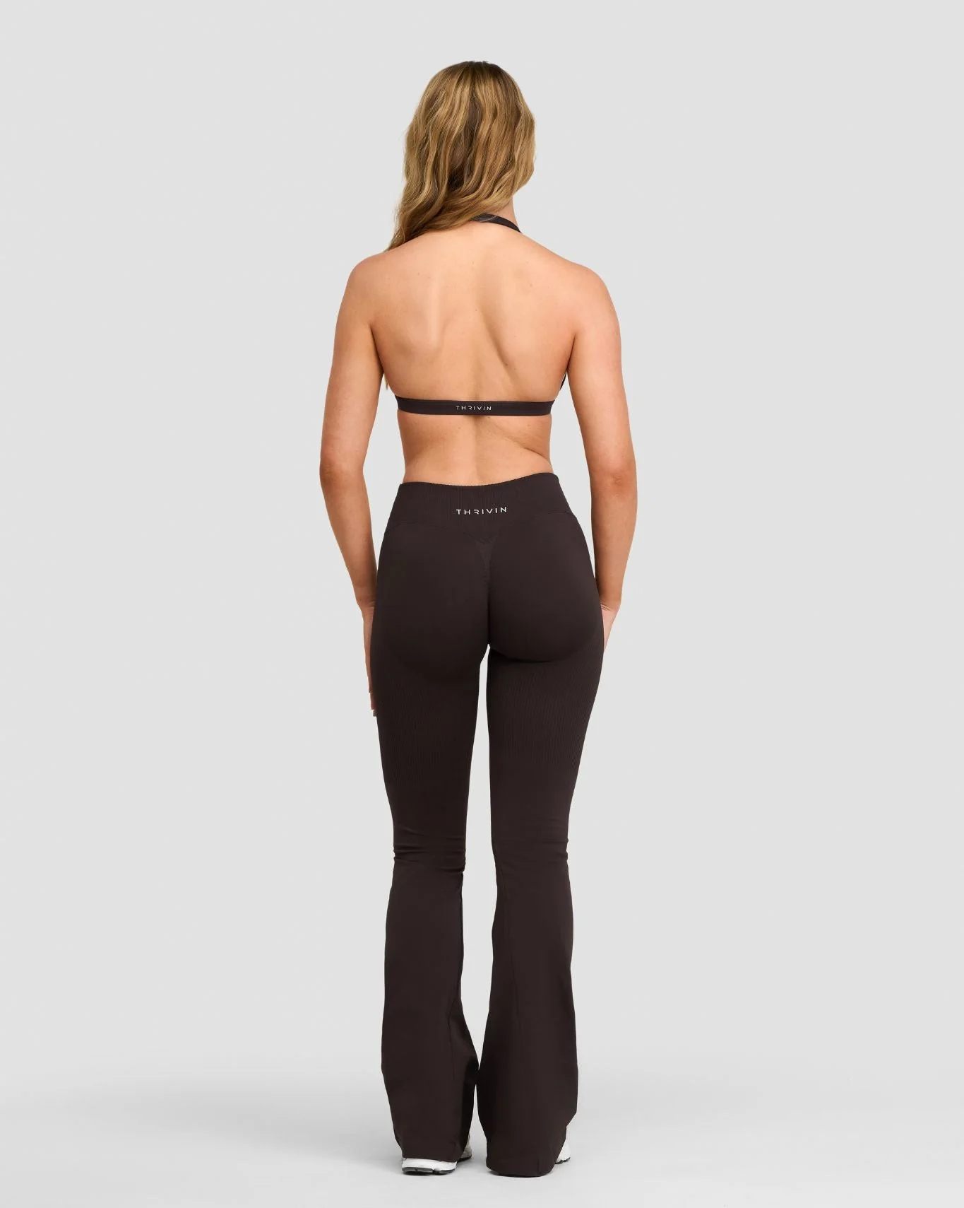 Elevate™ Sculpting Mid V-Waist Flare Leggings | Coffee - Image 5