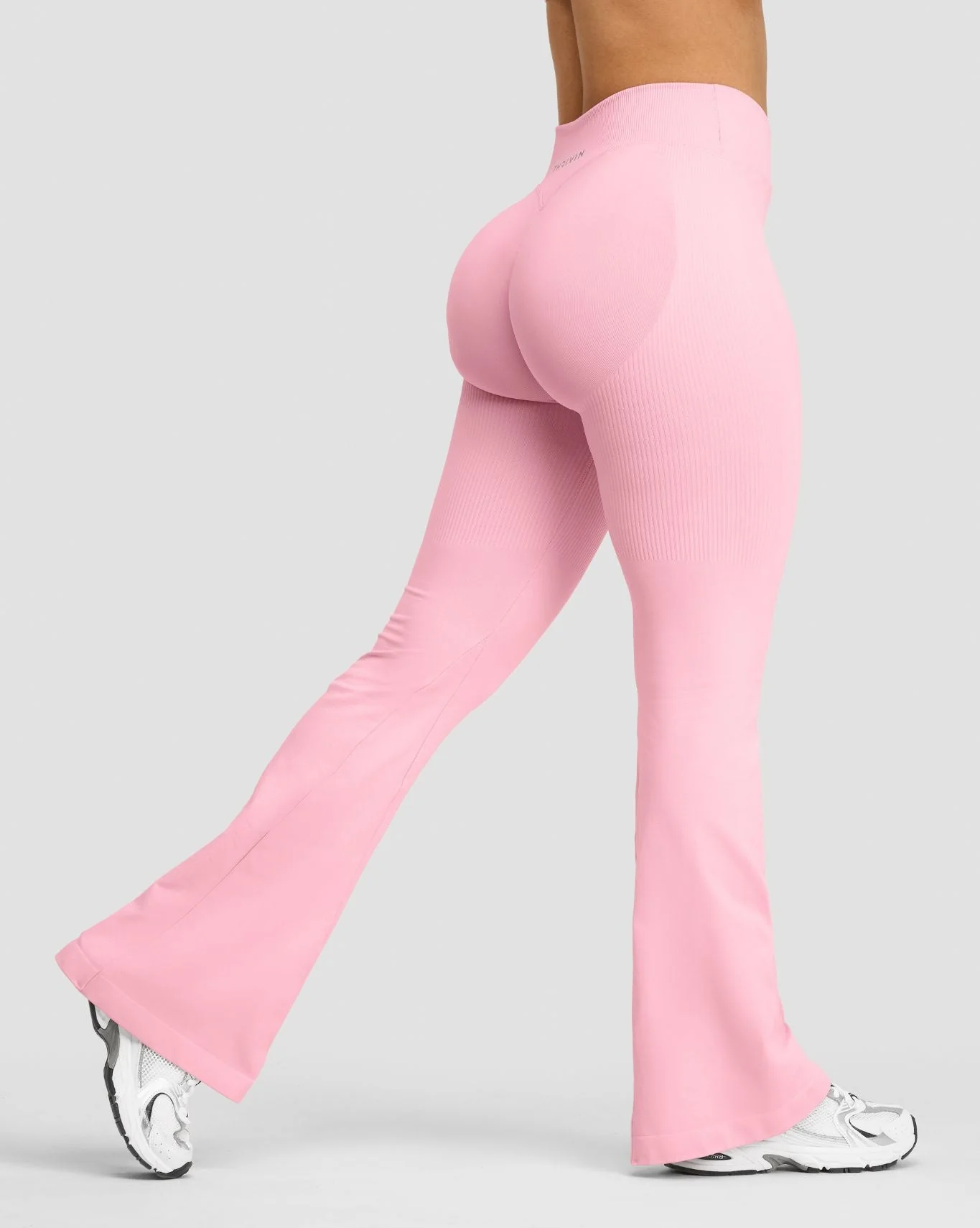 Elevate™ Sculpting Mid V-Waist Flare Leggings | Cotton Pink - Image 2