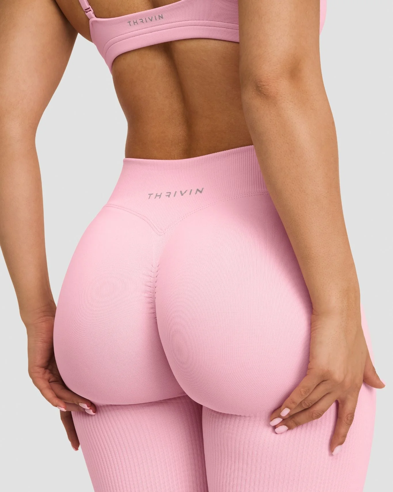 Elevate™ Sculpting Mid V-Waist Flare Leggings | Cotton Pink - Image 3