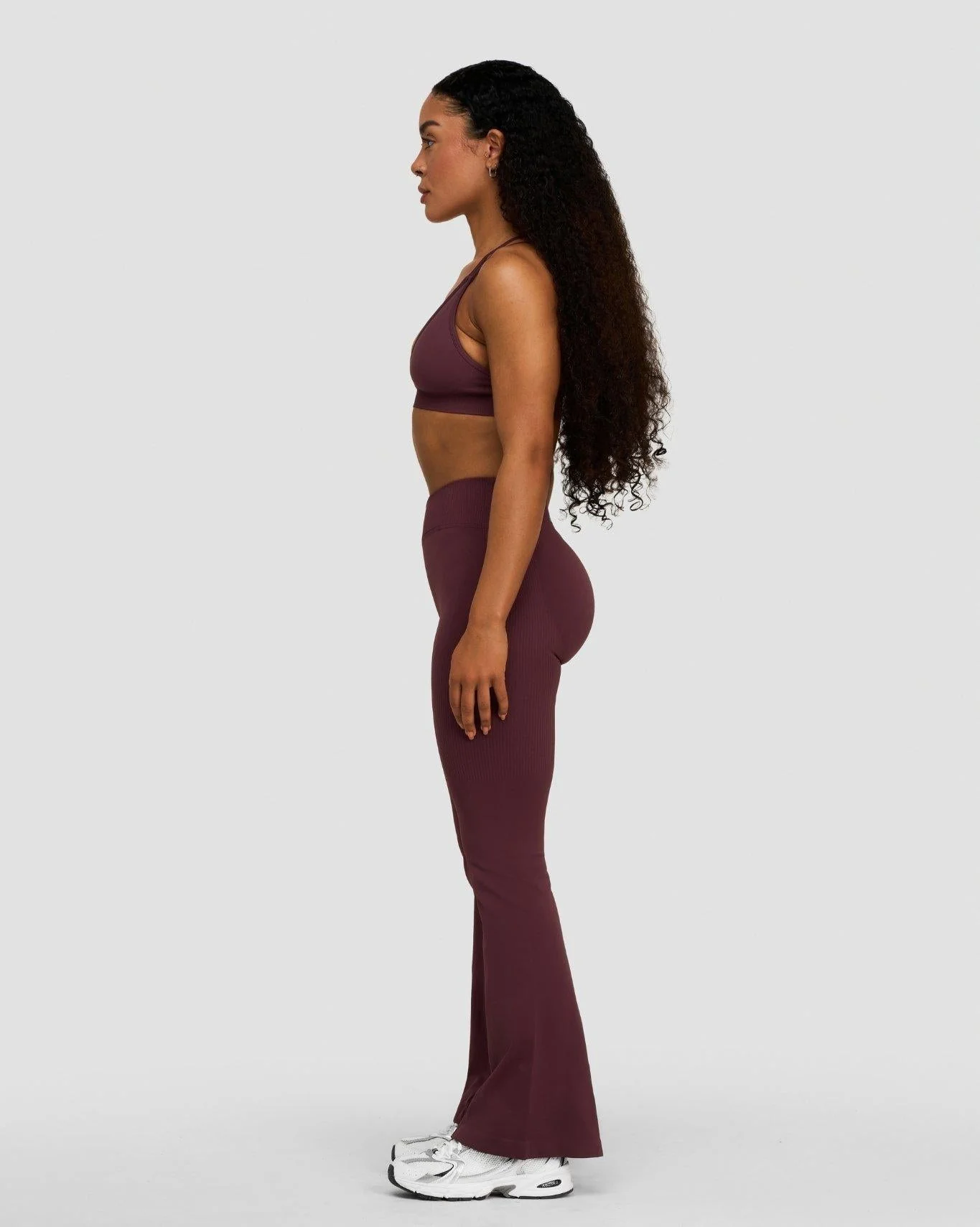 Elevate™ Sculpting Mid V-Waist Flare Leggings | Dark Mauve - Image 6