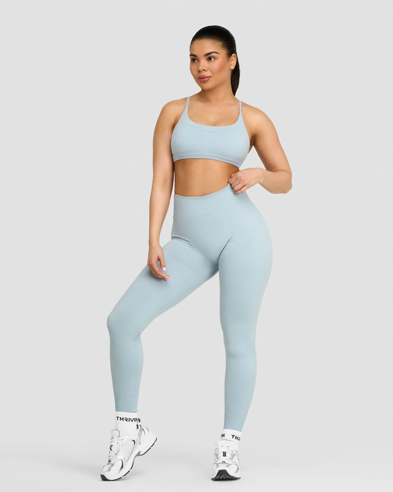 Elevate™ Sculpting Mid Waist Scrunch Leggings | Blue Haze - Image 3