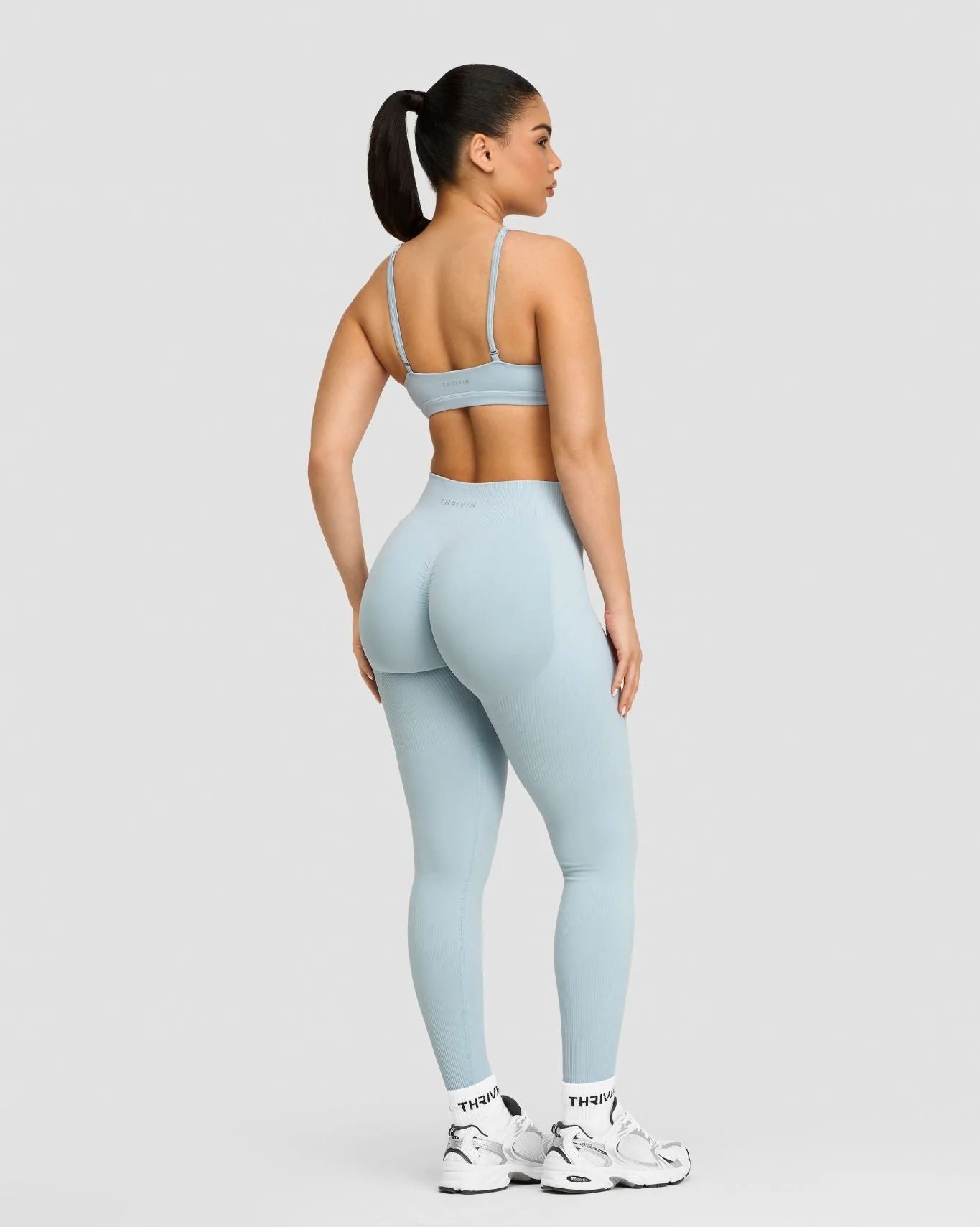 Elevate™ Sculpting Mid Waist Scrunch Leggings | Blue Haze - Image 4