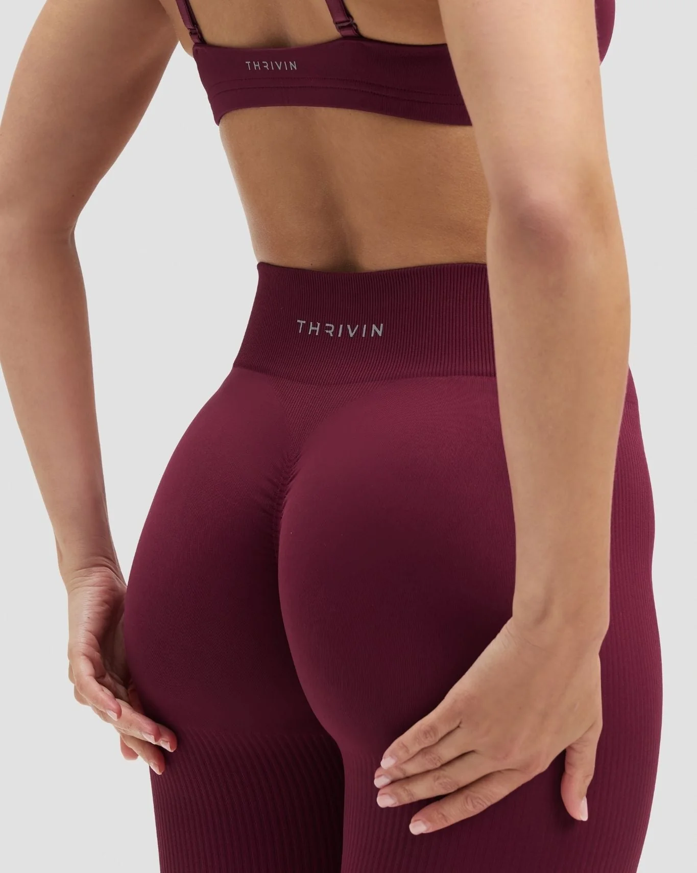 Elevate™ Sculpting Mid Waist Scrunch Leggings | Cherry Berry - Image 2