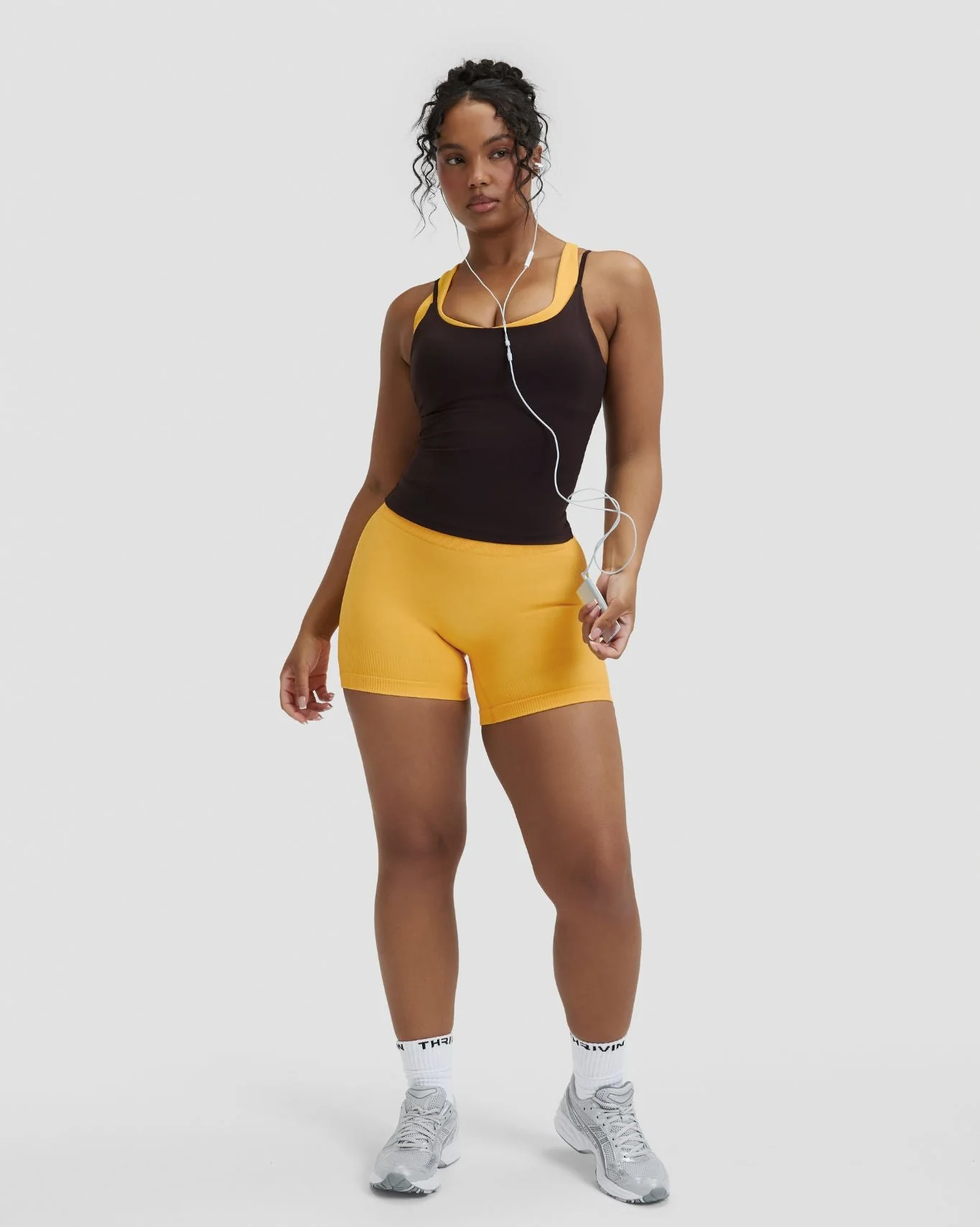 Elevate™ Sculpting Mid Waist Scrunch Shorter Shorts | Banana - Image 4