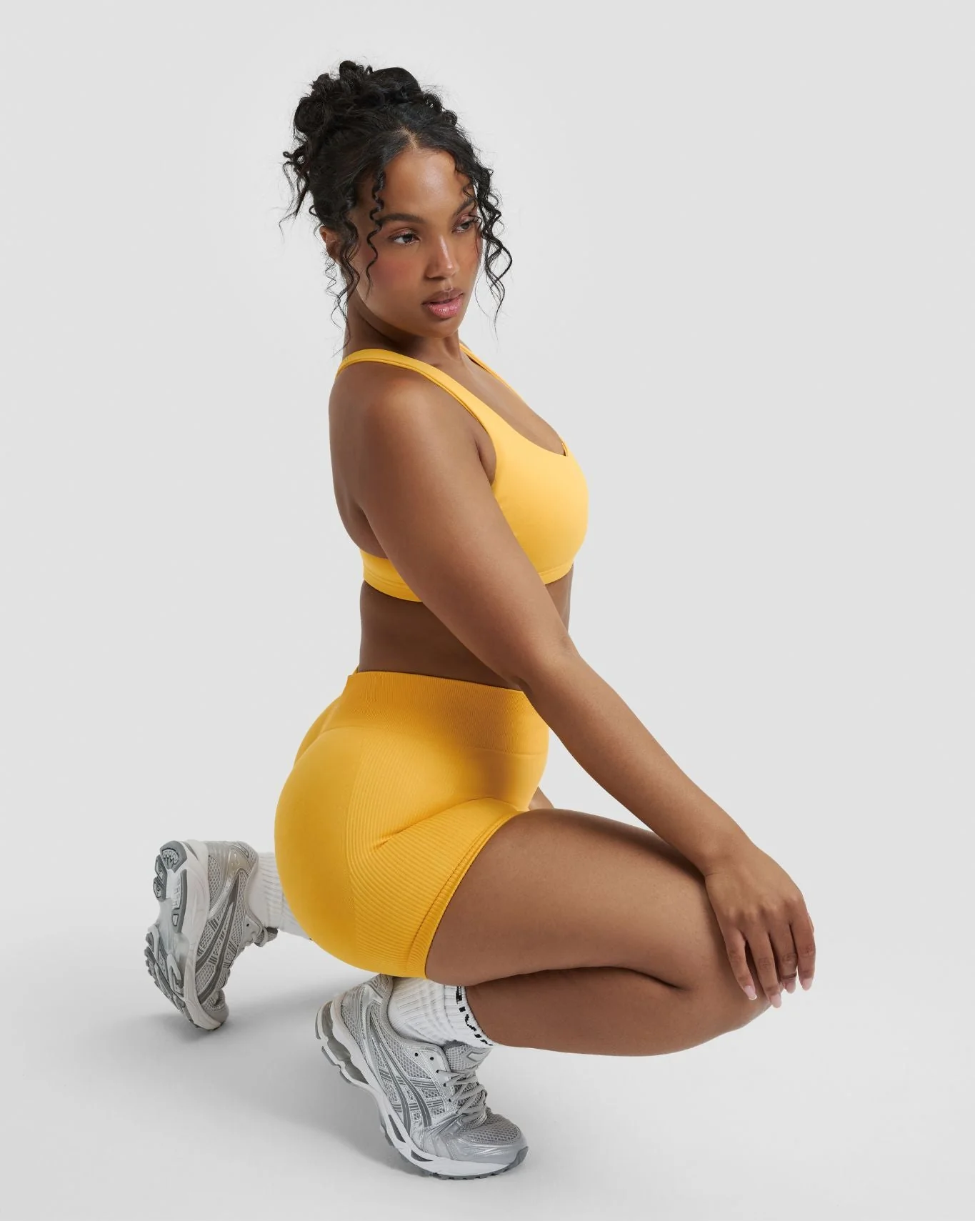 Elevate™ Sculpting Mid Waist Scrunch Shorter Shorts | Banana - Image 6