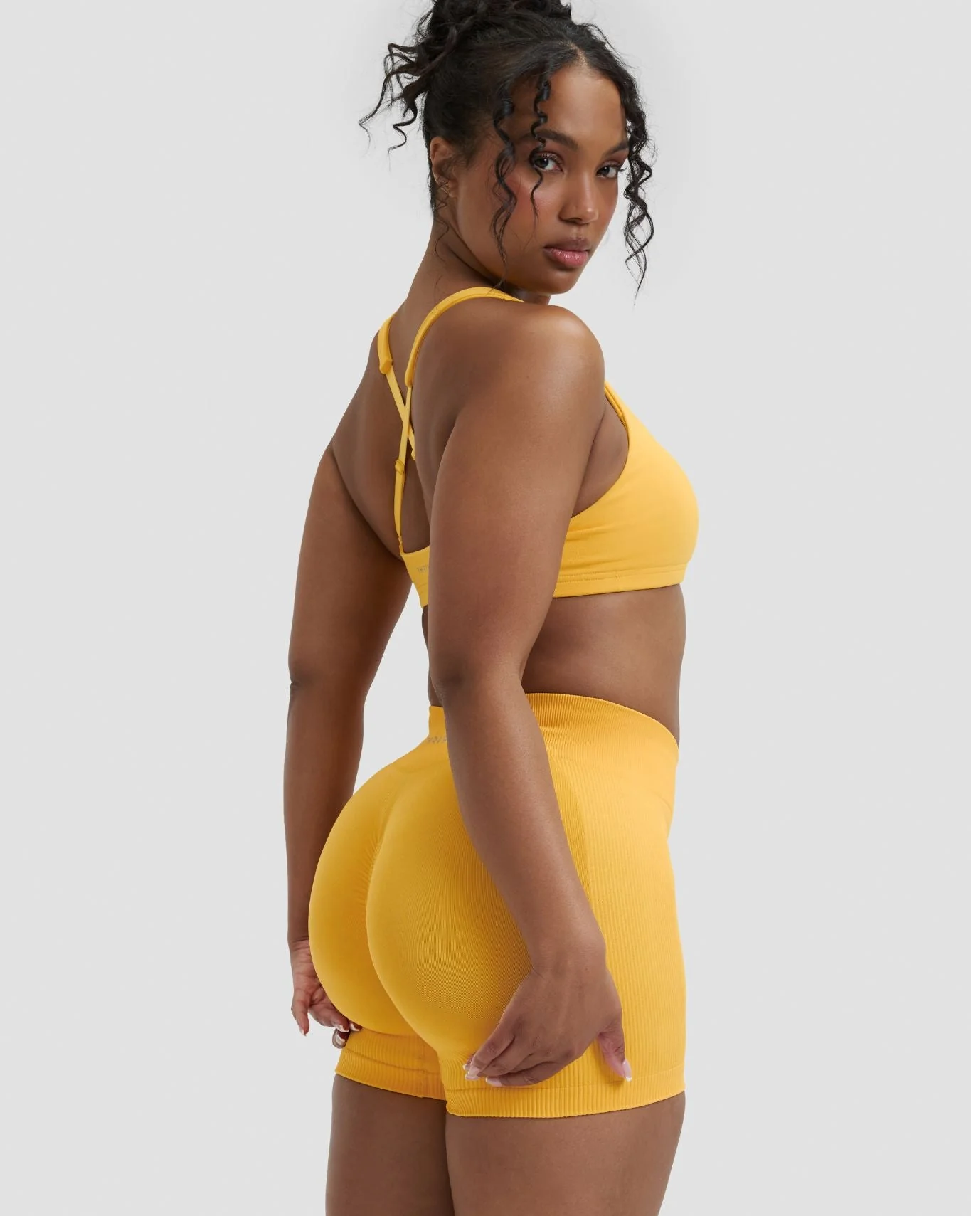 Elevate™ Sculpting Mid Waist Scrunch Shorter Shorts | Banana - Image 8