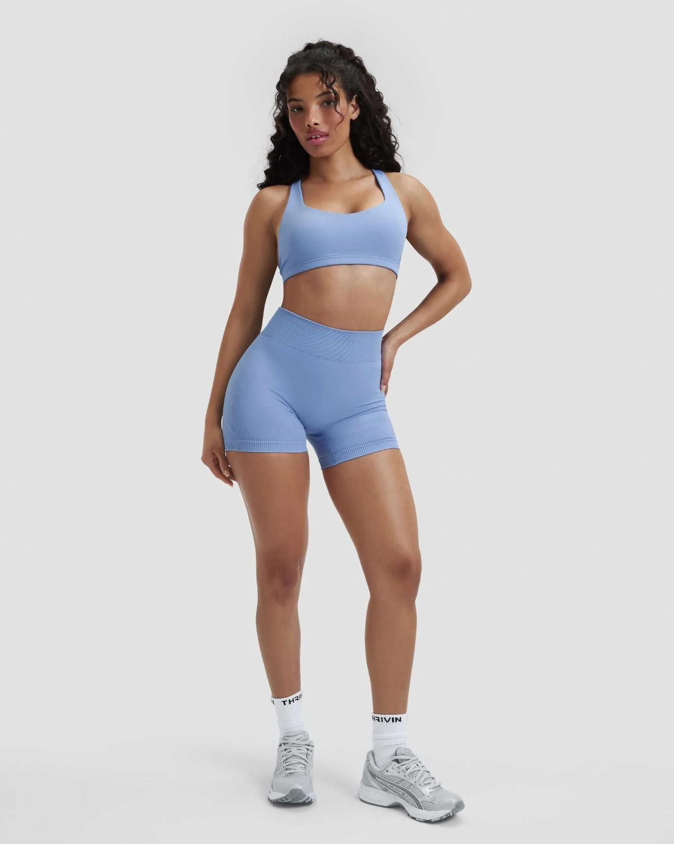 Elevate™ Sculpting Mid Waist Scrunch Shorter Shorts | Endless Sky - Image 4