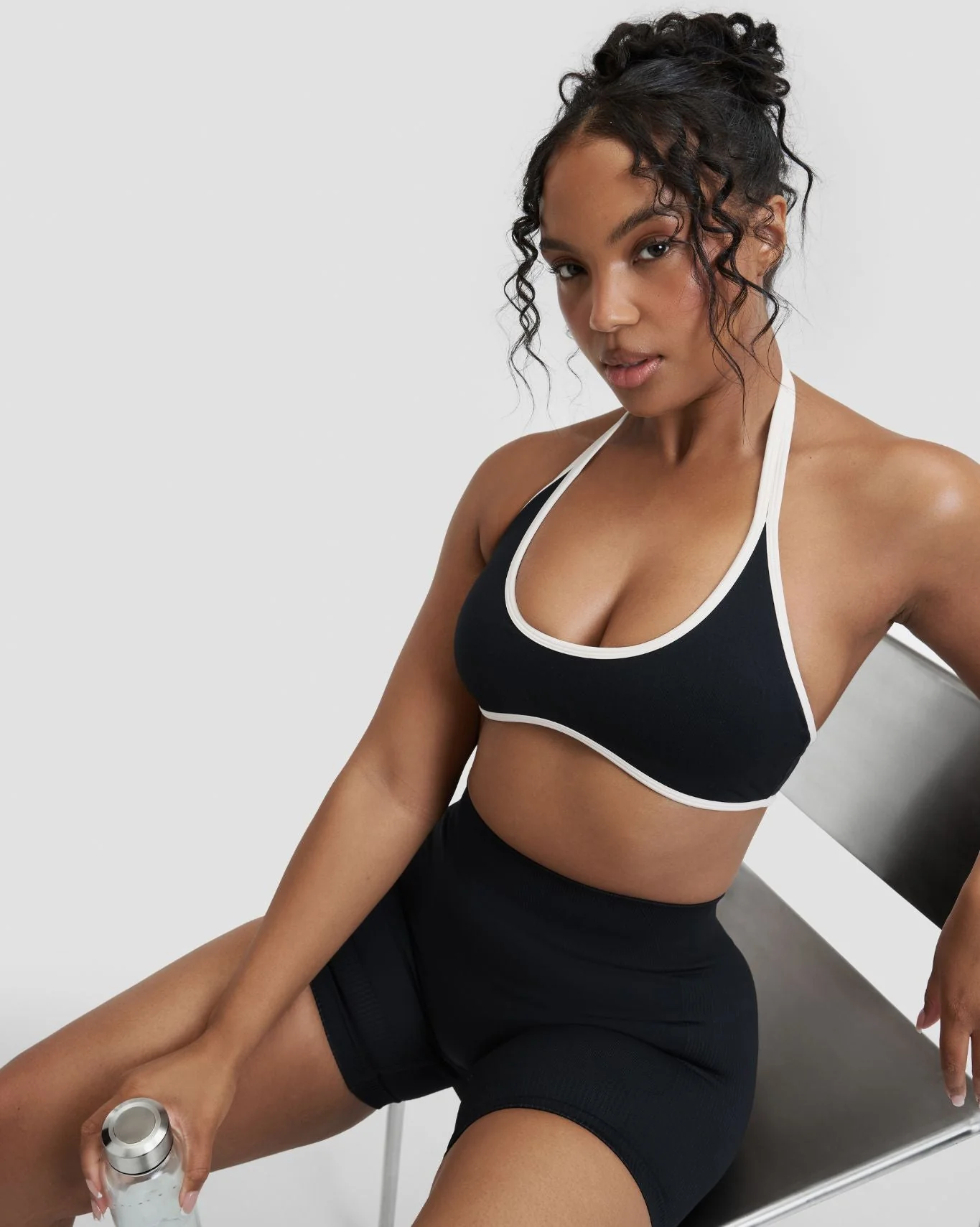 Elevate™ Sculpting Mid Waist Scrunch Shorter Shorts | Night Black - Image 7