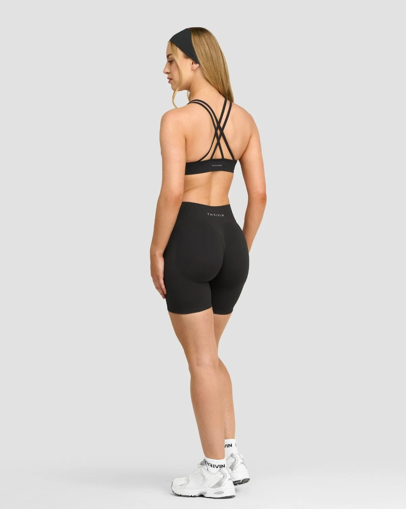 Elevate™ Sculpting Mid Waist Scrunch Shorts | Charcoal Grey - Image 4