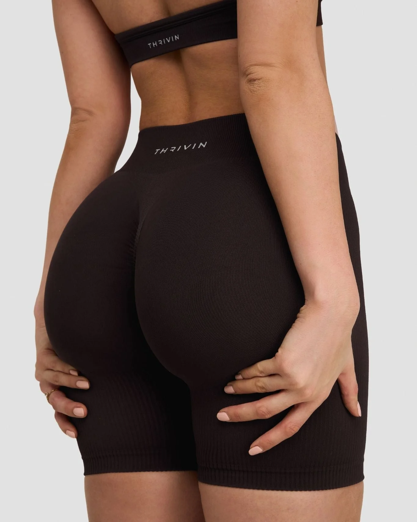 Elevate™ Sculpting Mid Waist Scrunch Shorts | Coffee - Image 2