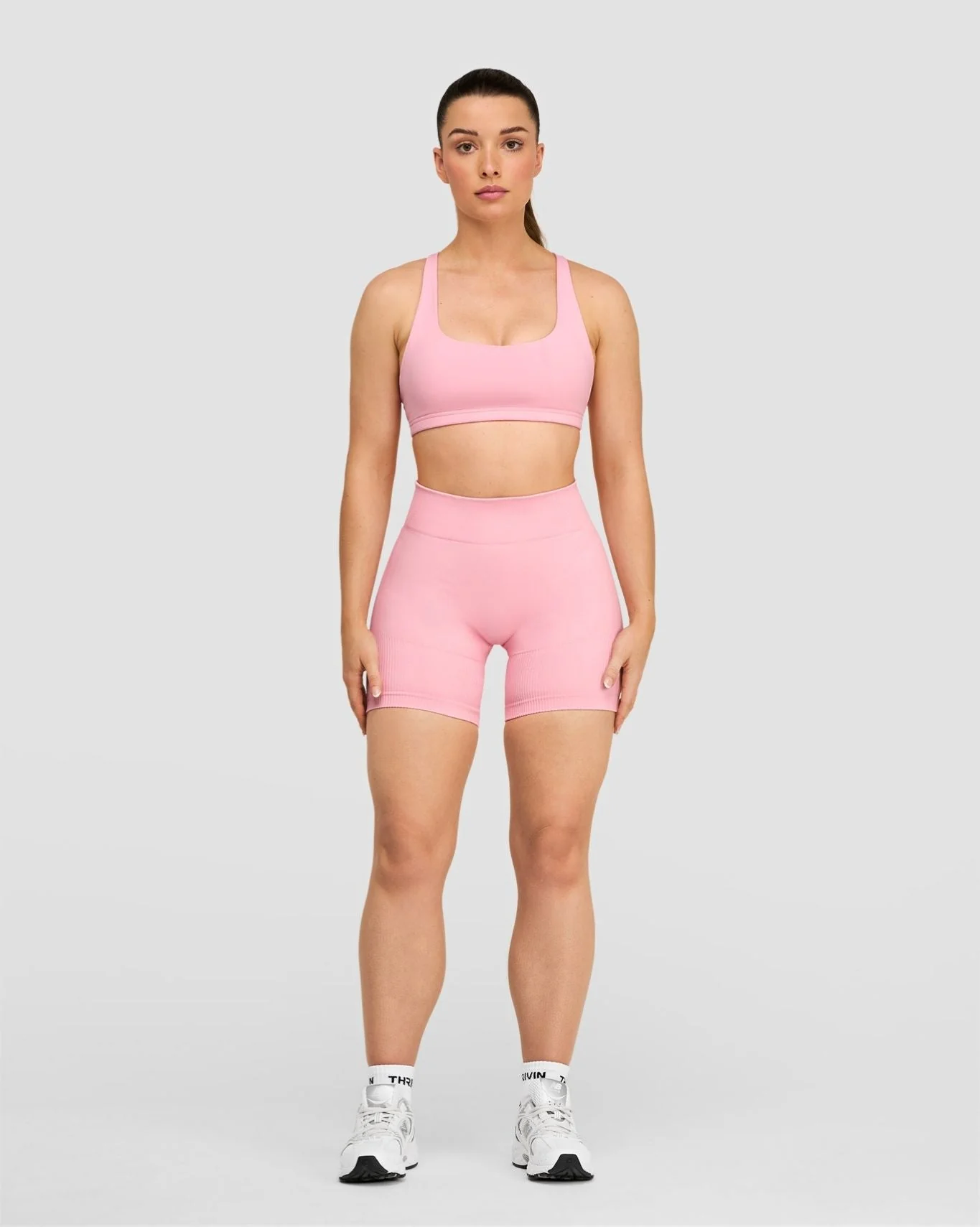 Elevate™ Sculpting Mid Waist Scrunch Shorts | Cotton Pink - Image 5