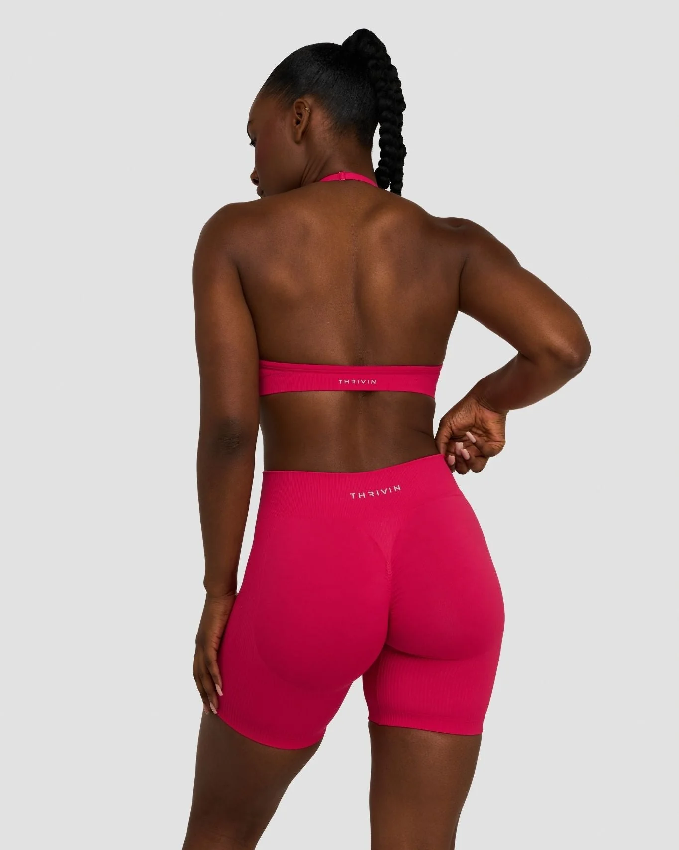 Elevate™ Sculpting Mid Waist Scrunch Shorts | Strawberry - Image 5