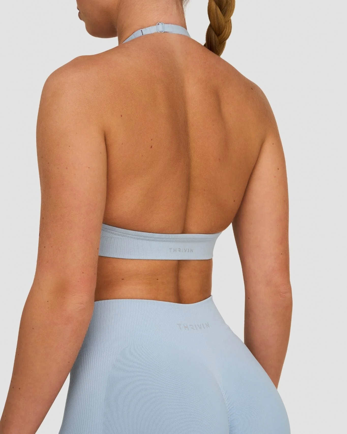 Elevate™ Sculpting Seamless Adjustable Halter Bra | Blue Haze - Image 5