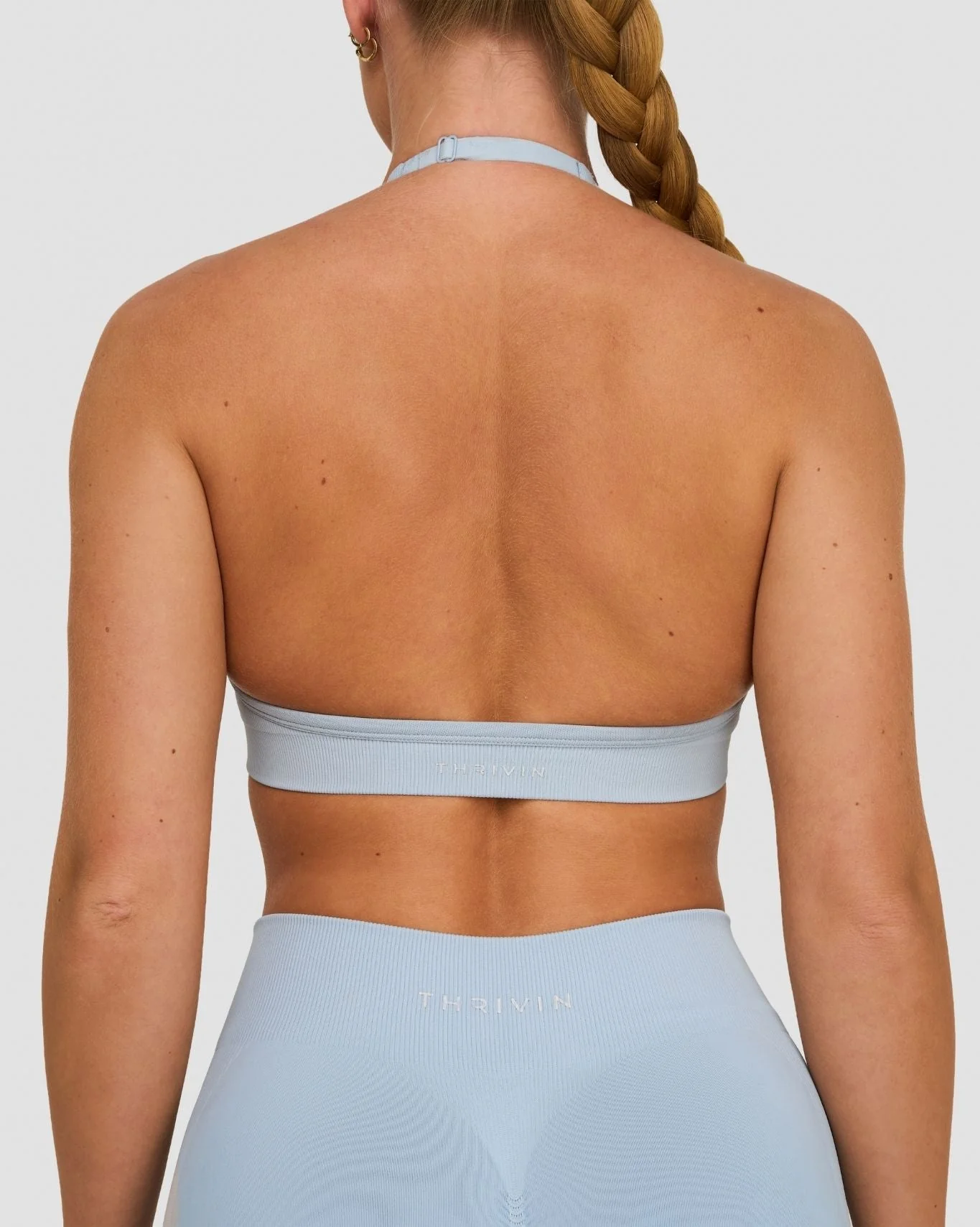 Elevate™ Sculpting Seamless Adjustable Halter Bra | Blue Haze - Image 6