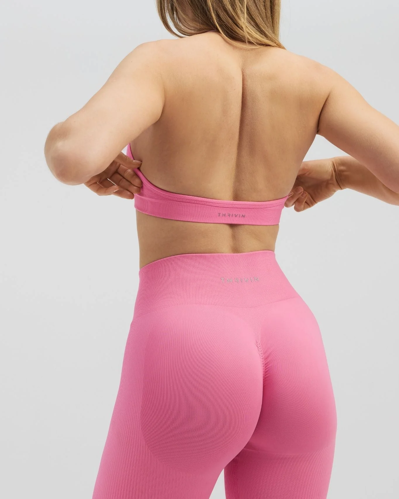Elevate™ Sculpting Seamless Adjustable Halter Bra | Bubble Pink - Image 2