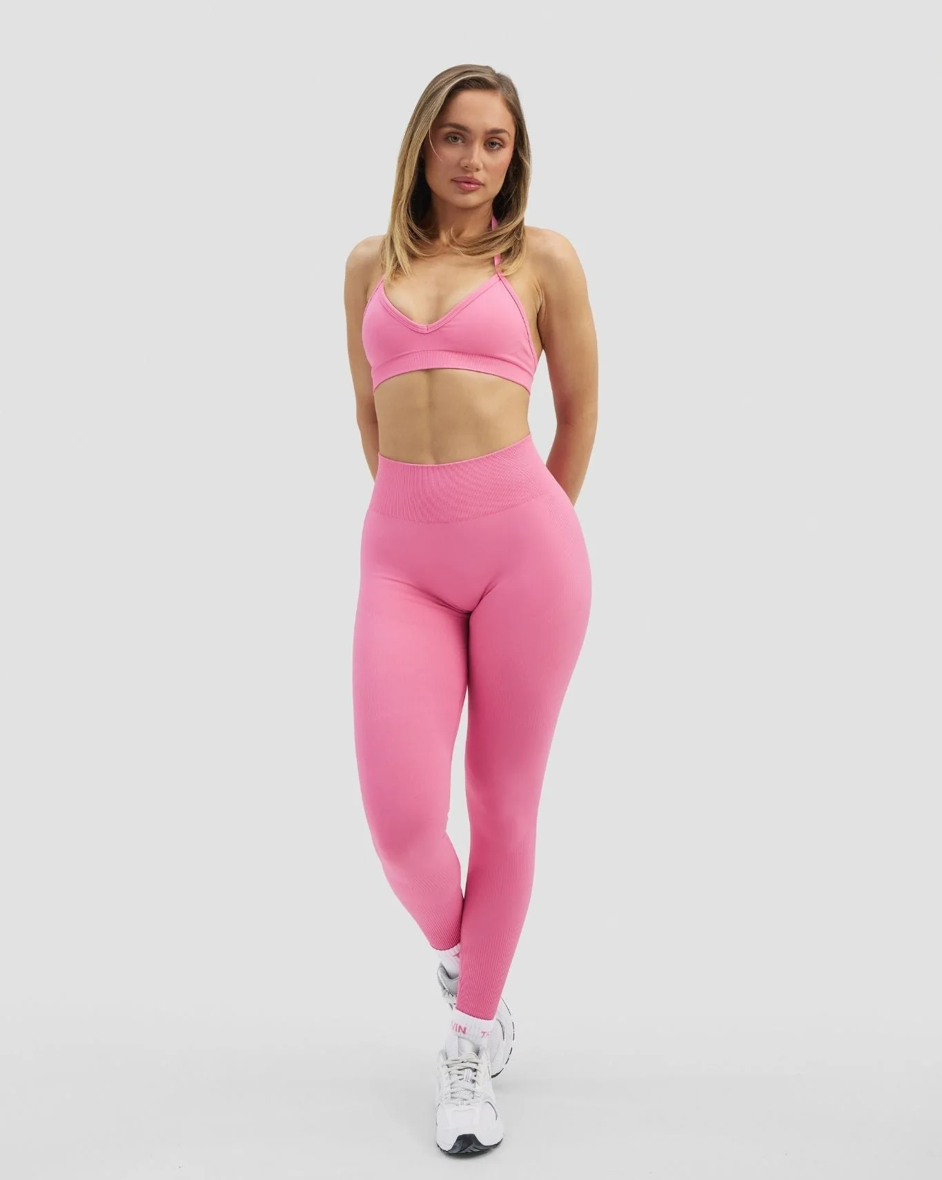 Elevate™ Sculpting Seamless Adjustable Halter Bra | Bubble Pink - Image 3