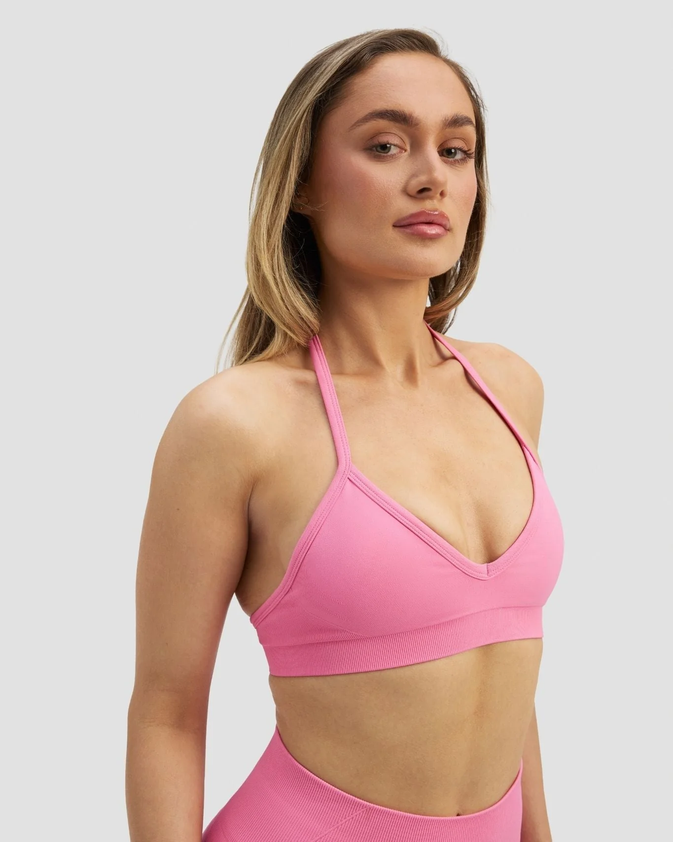 Elevate™ Sculpting Seamless Adjustable Halter Bra | Bubble Pink - Image 4