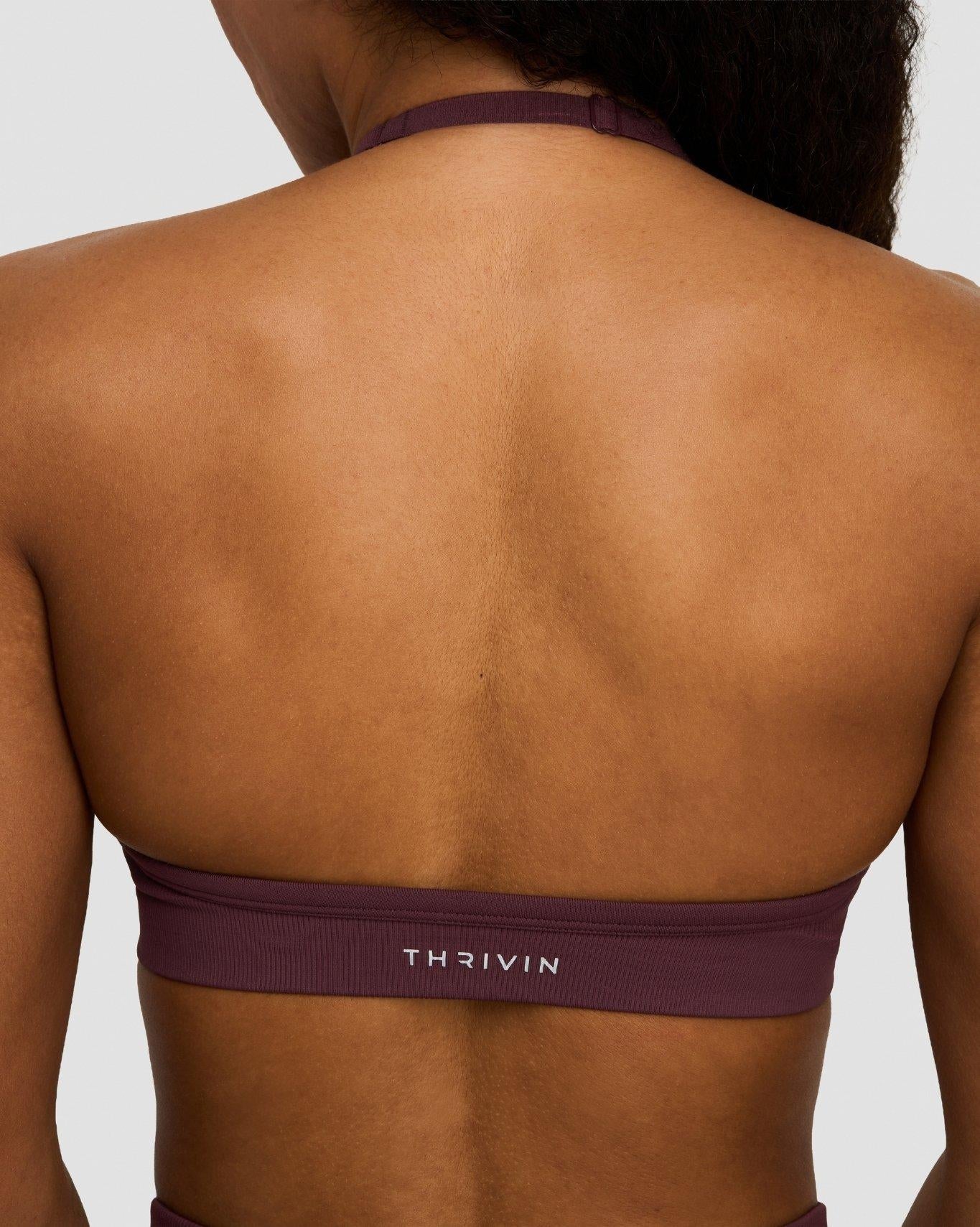 Elevate™ Sculpting Seamless Adjustable Halter Bra | Dark Mauve - Image 6