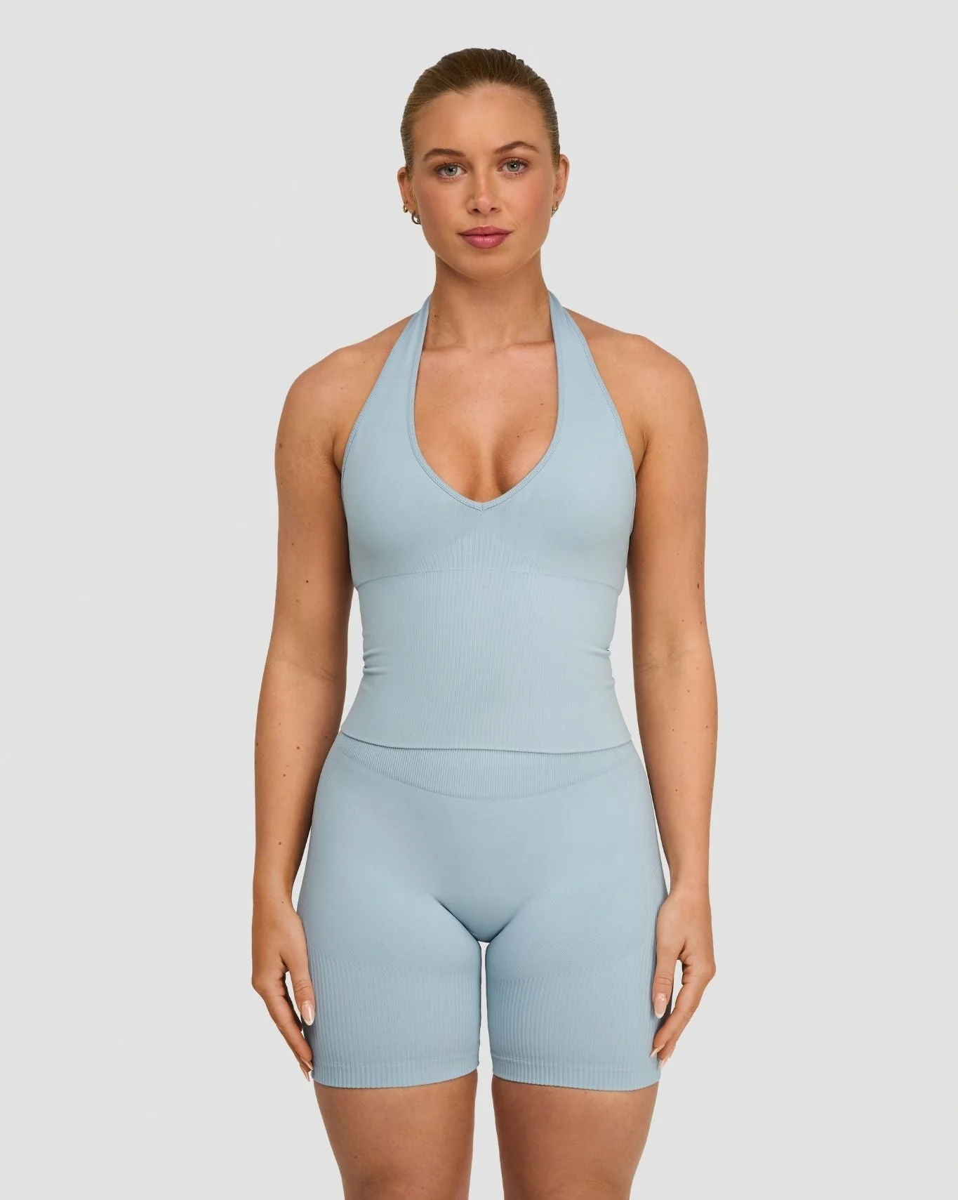 Elevate™ Sculpting Seamless Halterneck Top | Blue Haze - Image 6