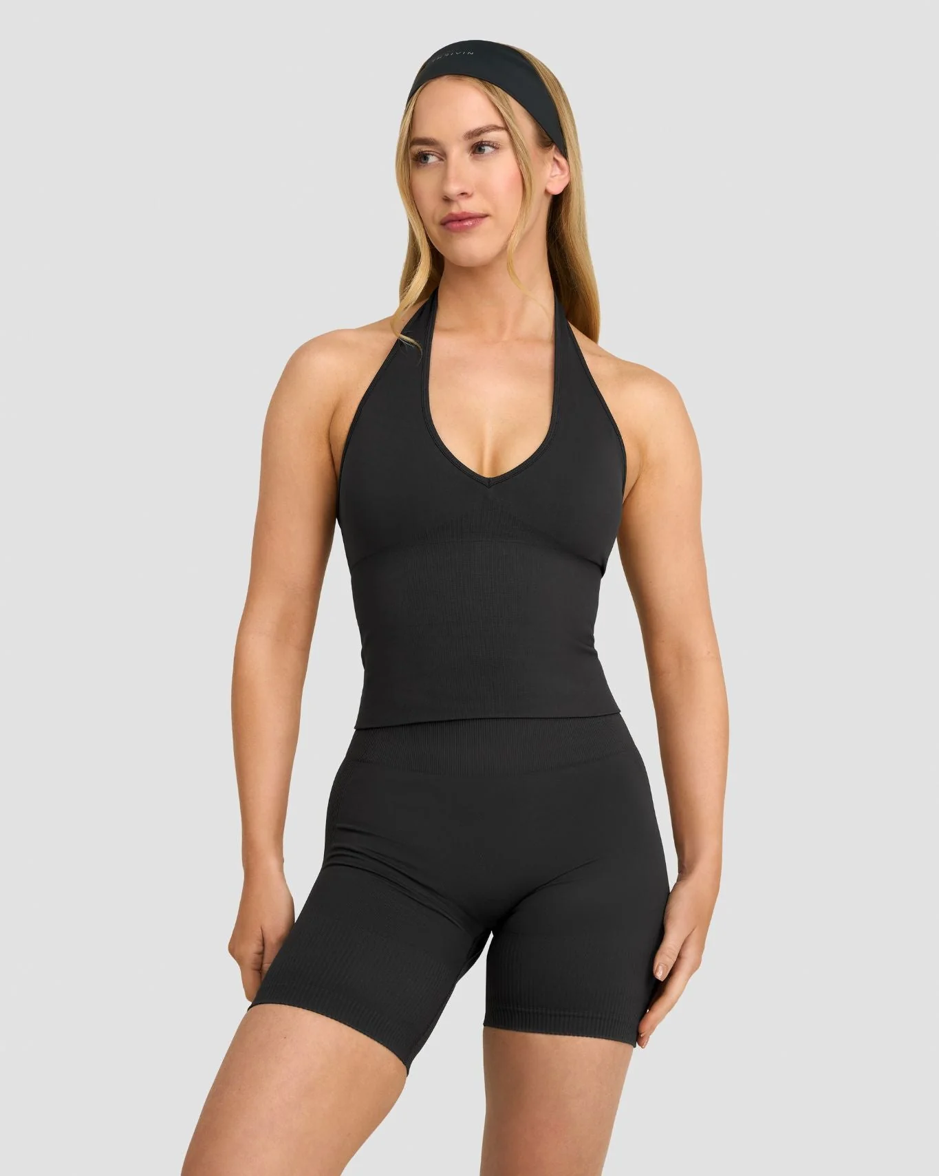 Elevate™ Sculpting Seamless Halterneck Top | Charcoal Grey - Image 5