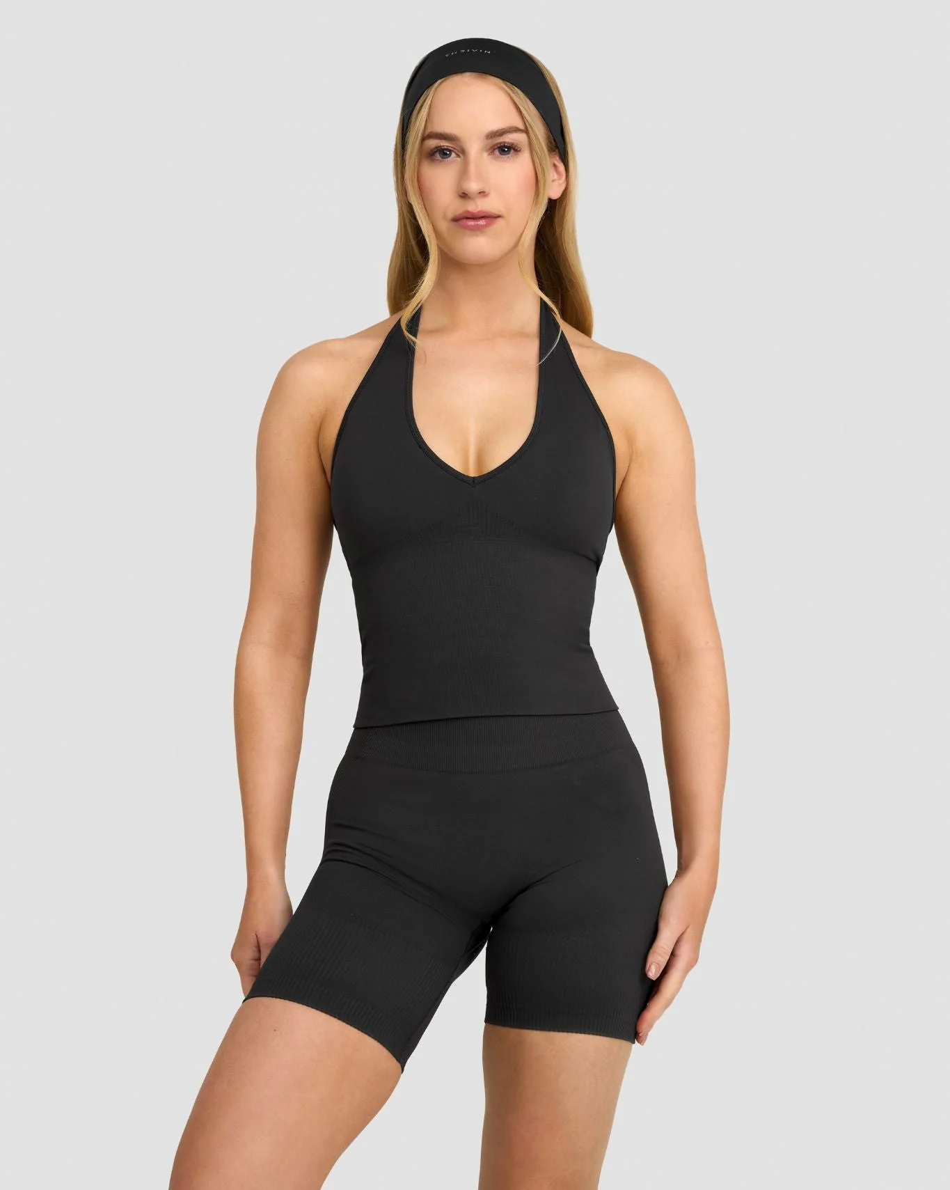 Elevate™ Sculpting Seamless Halterneck Top | Charcoal Grey - Image 6