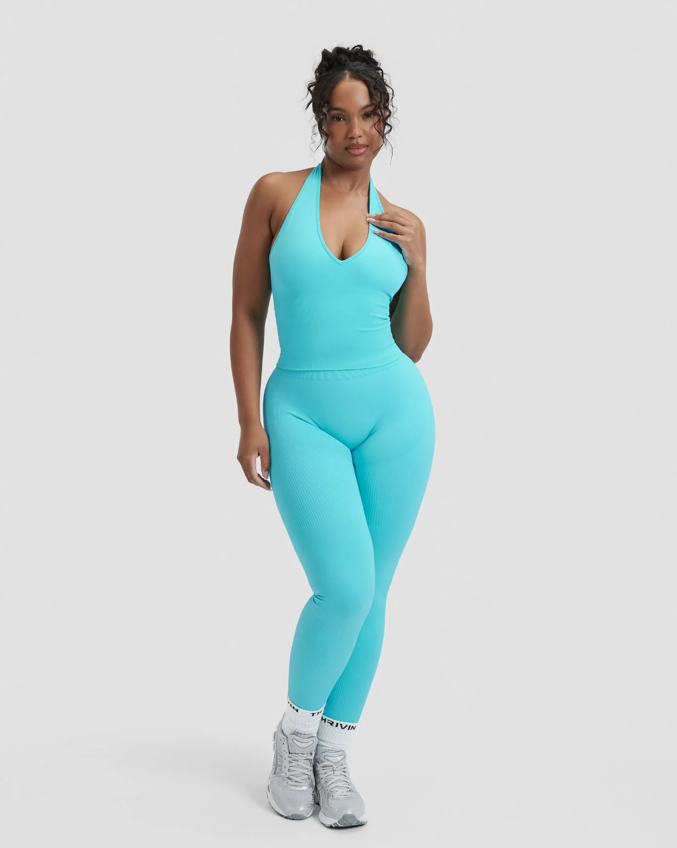 Elevate™ Sculpting Seamless Halterneck Top | Clear Tides - Image 5