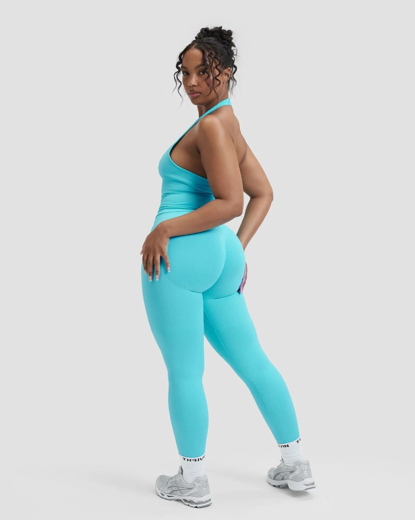 Elevate™ Sculpting Seamless Halterneck Top | Clear Tides - Image 6