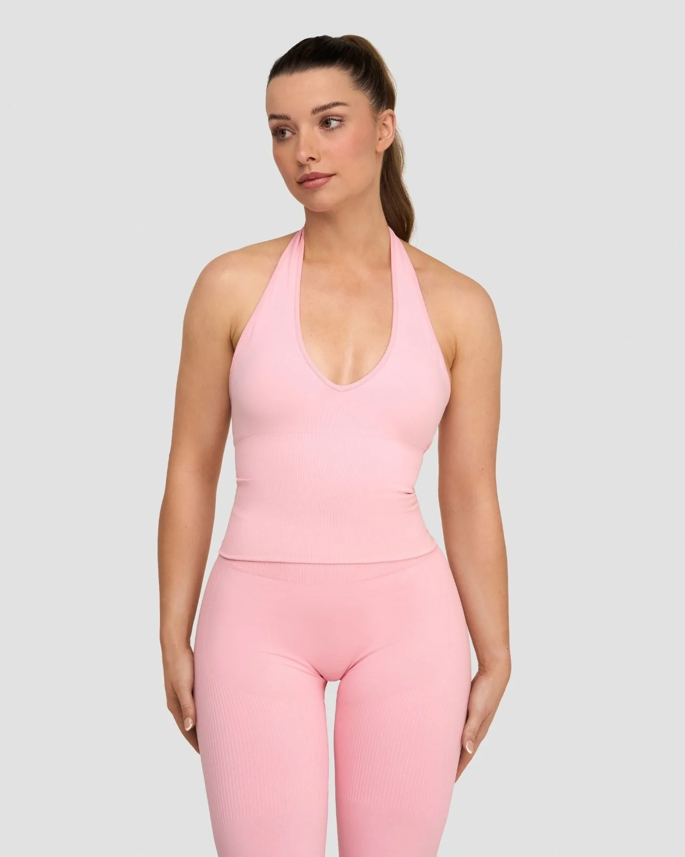 Elevate™ Sculpting Seamless Halterneck Top | Cotton Pink - Image 3