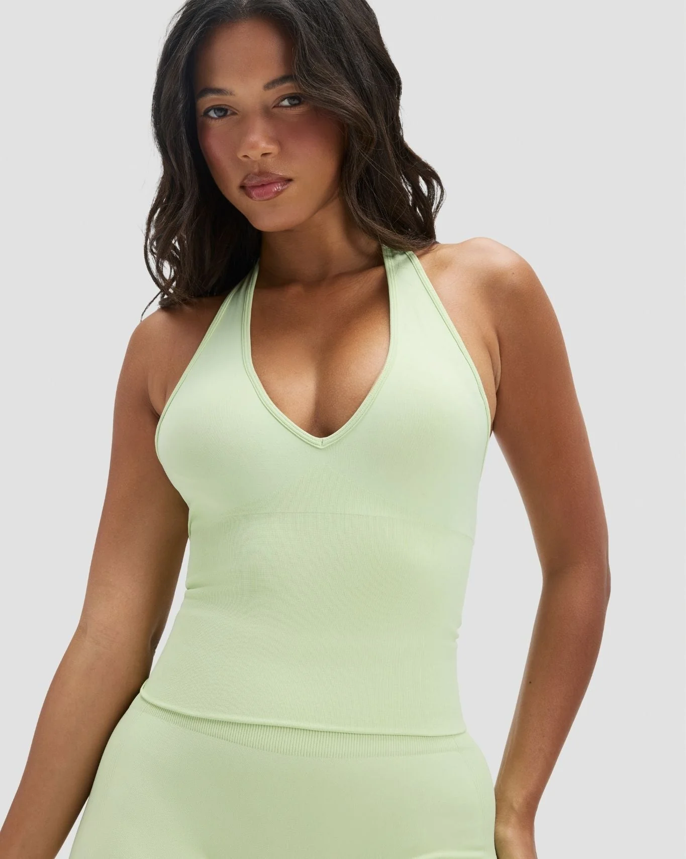 Elevate™ Sculpting Seamless Halterneck Top | Pistachio Green - Image 5
