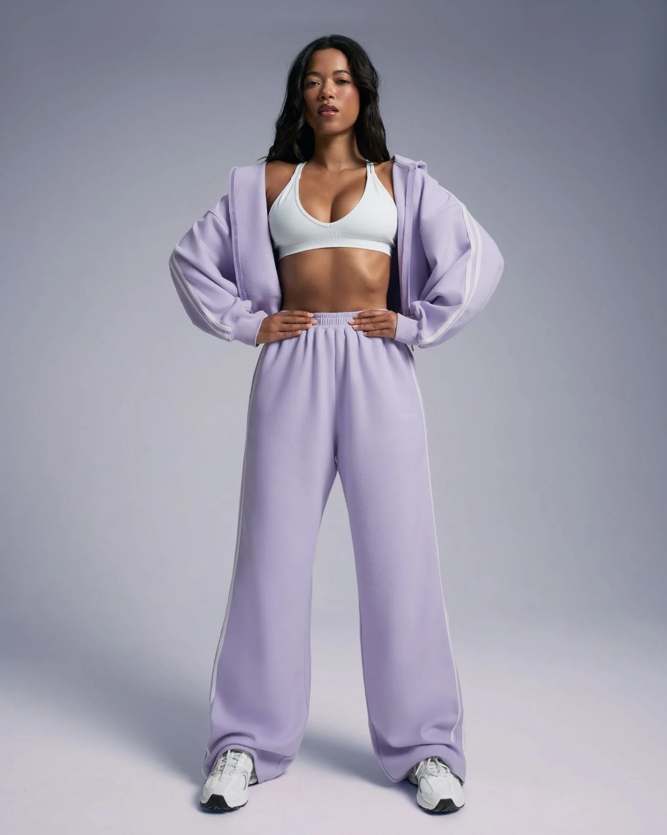 Essential Jersey Stripe Joggers | Lilac