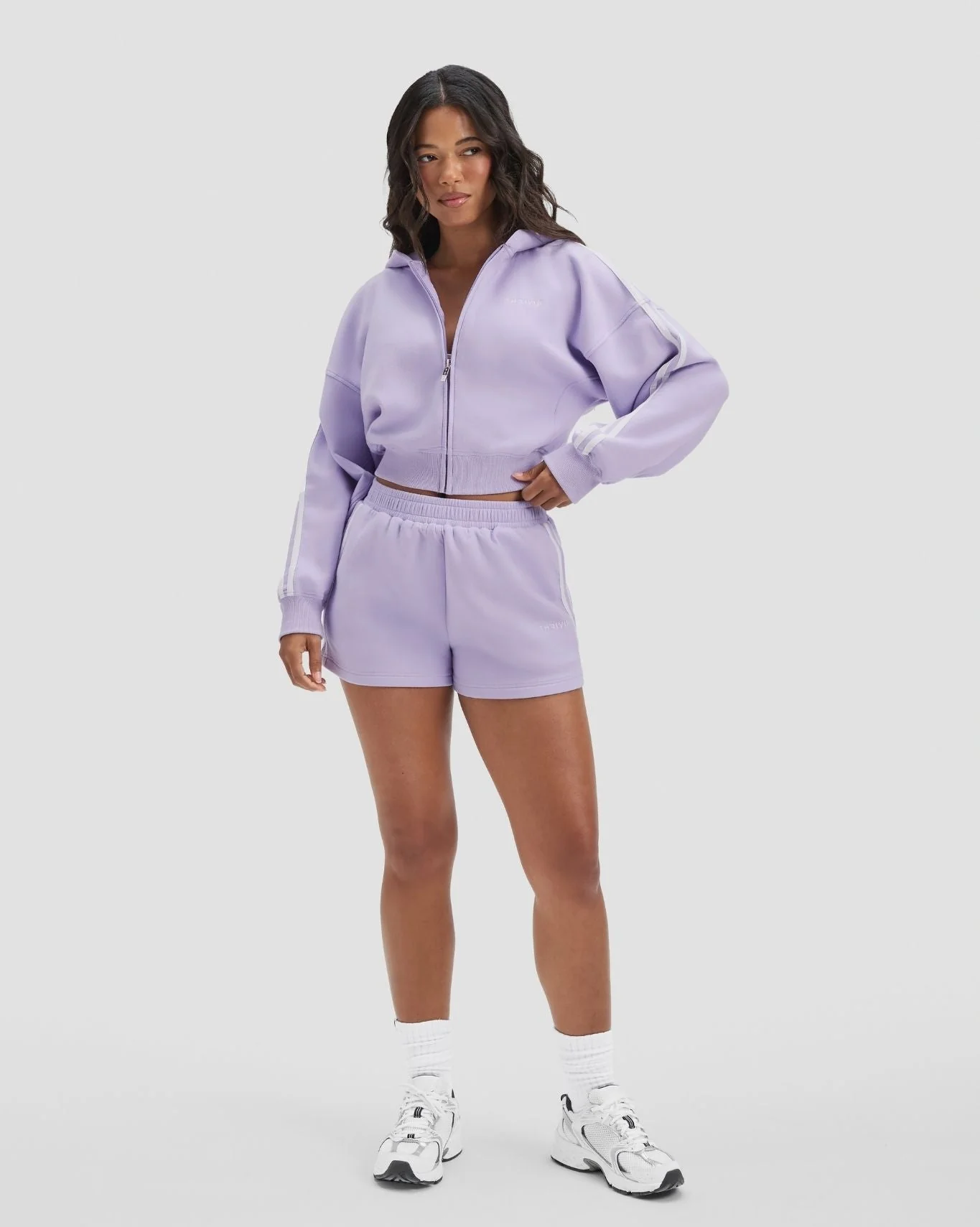 Essential Jersey Stripe Shorts | Lilac - Image 4