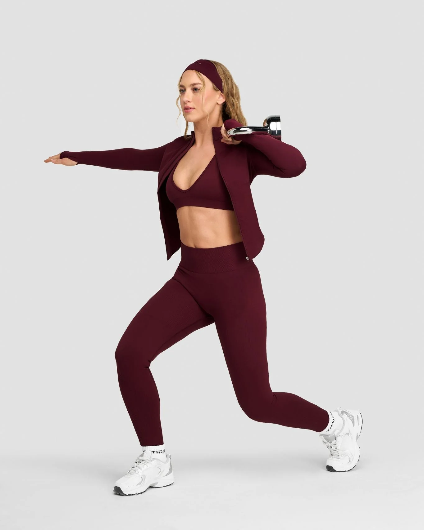 The Essential Collection Chrome Logo Headband | Merlot - Image 4