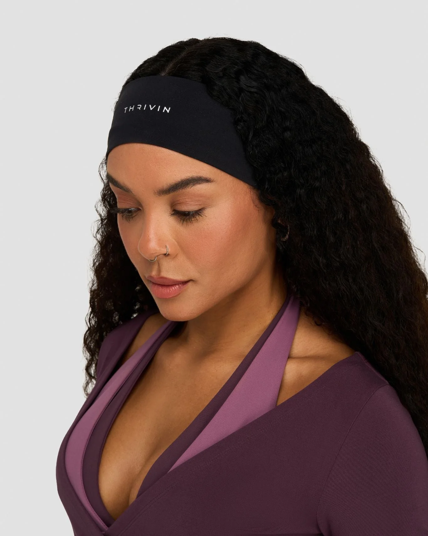 The Essential Collection Chrome Logo Headband | Night Black - Image 2