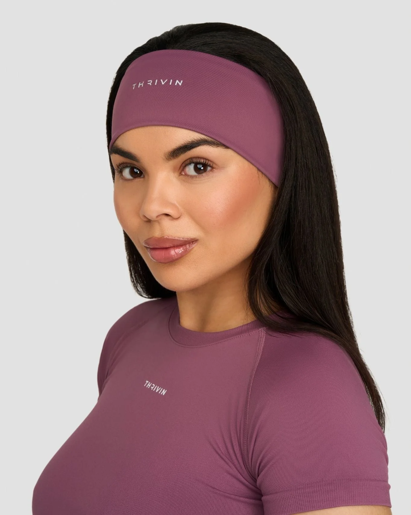 The Essential Collection Chrome Logo Headband | Orchid Mauve - Image 3