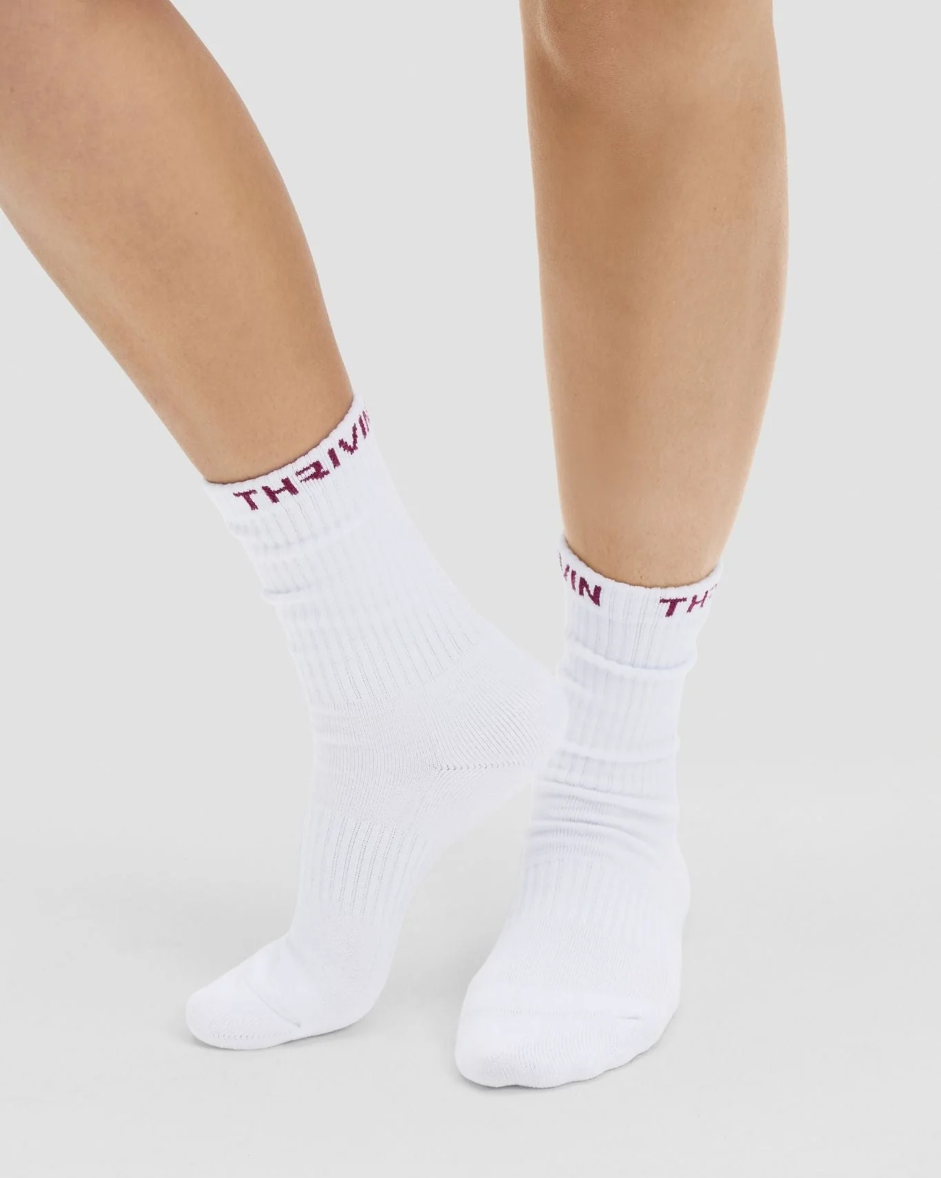 THRIVIN Long Crew Socks | Cherry Berry - Image 2